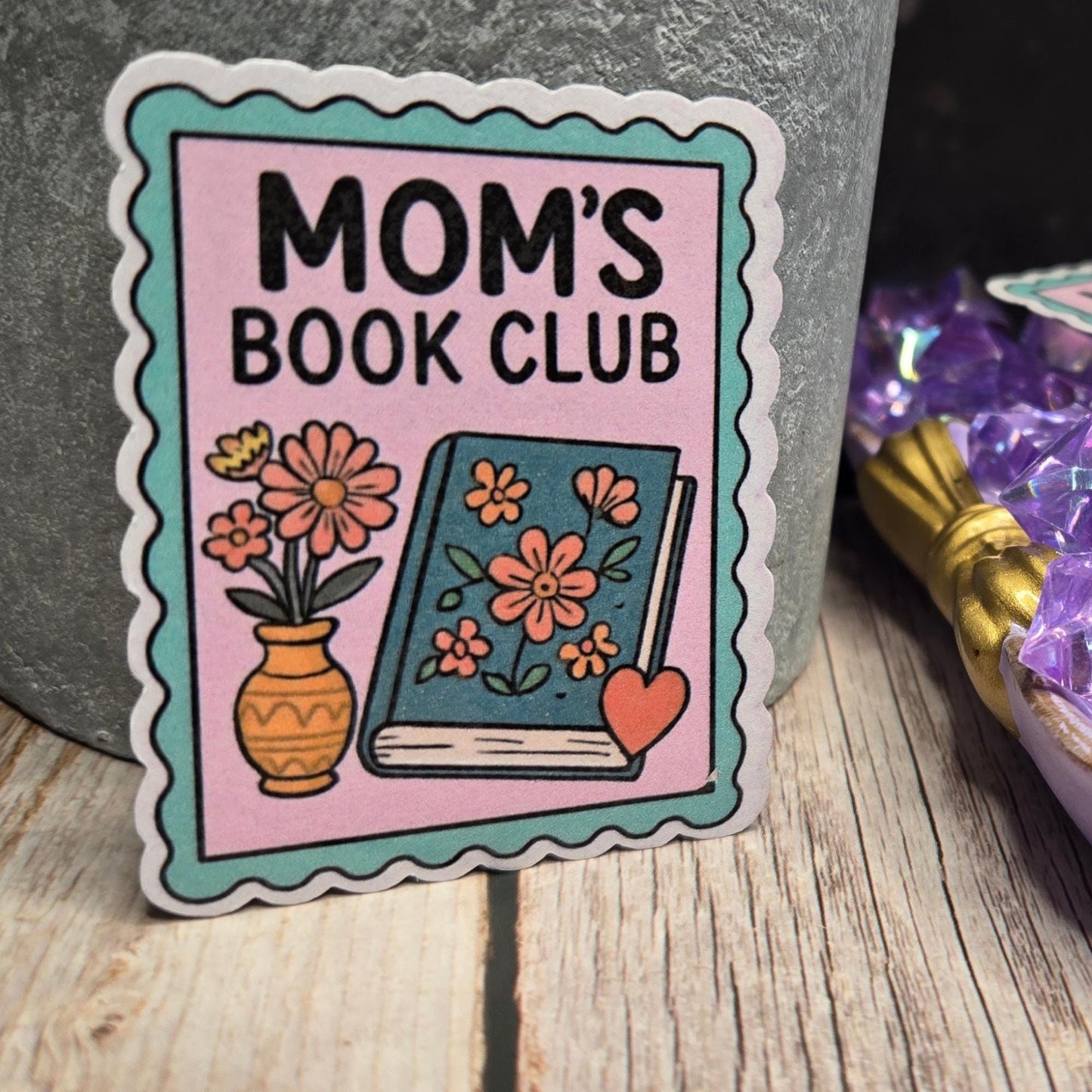 Mom's Book Club Sticker: Floral Book Lover Vinyl Decal