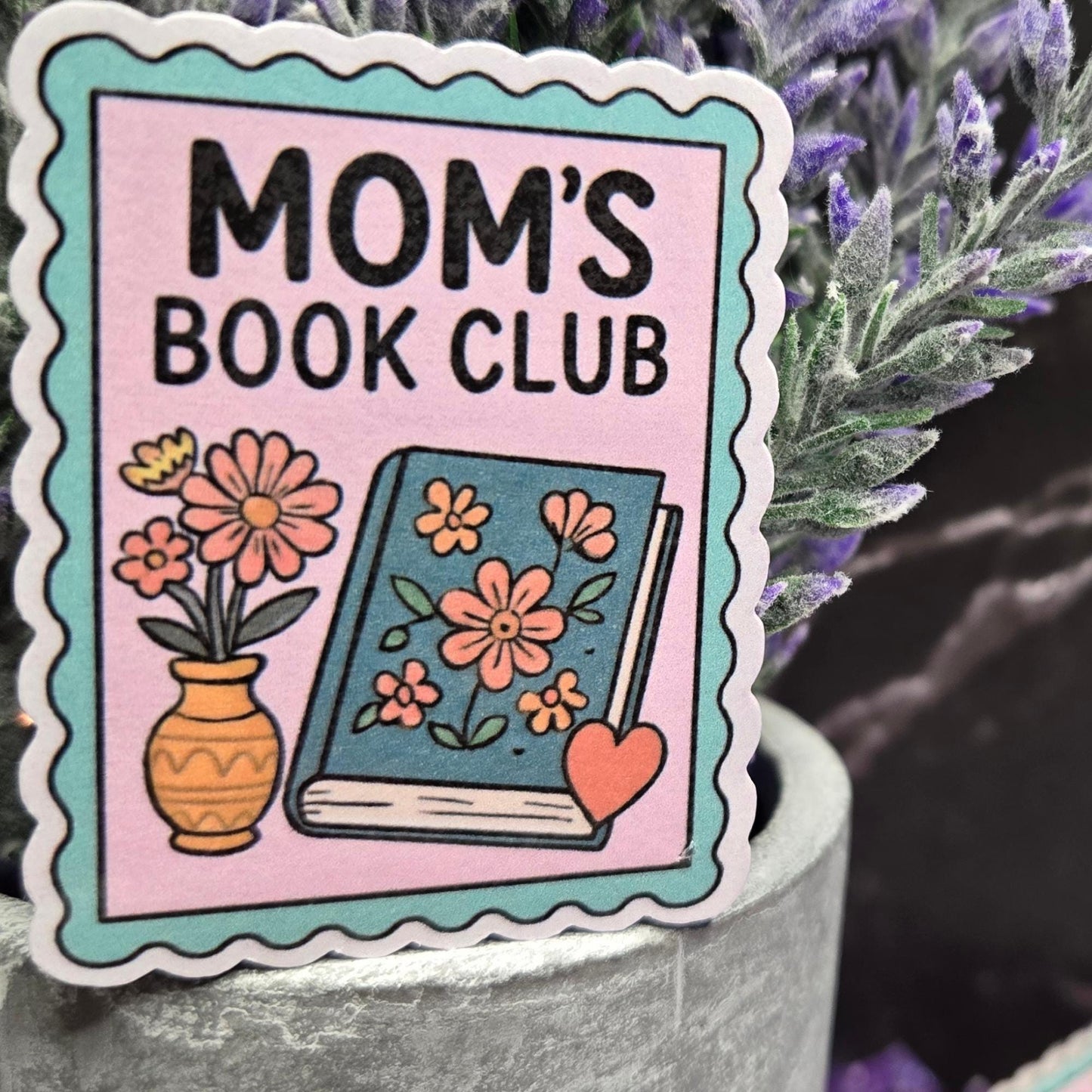 Mom's Book Club Sticker: Floral Book Lover Vinyl Decal