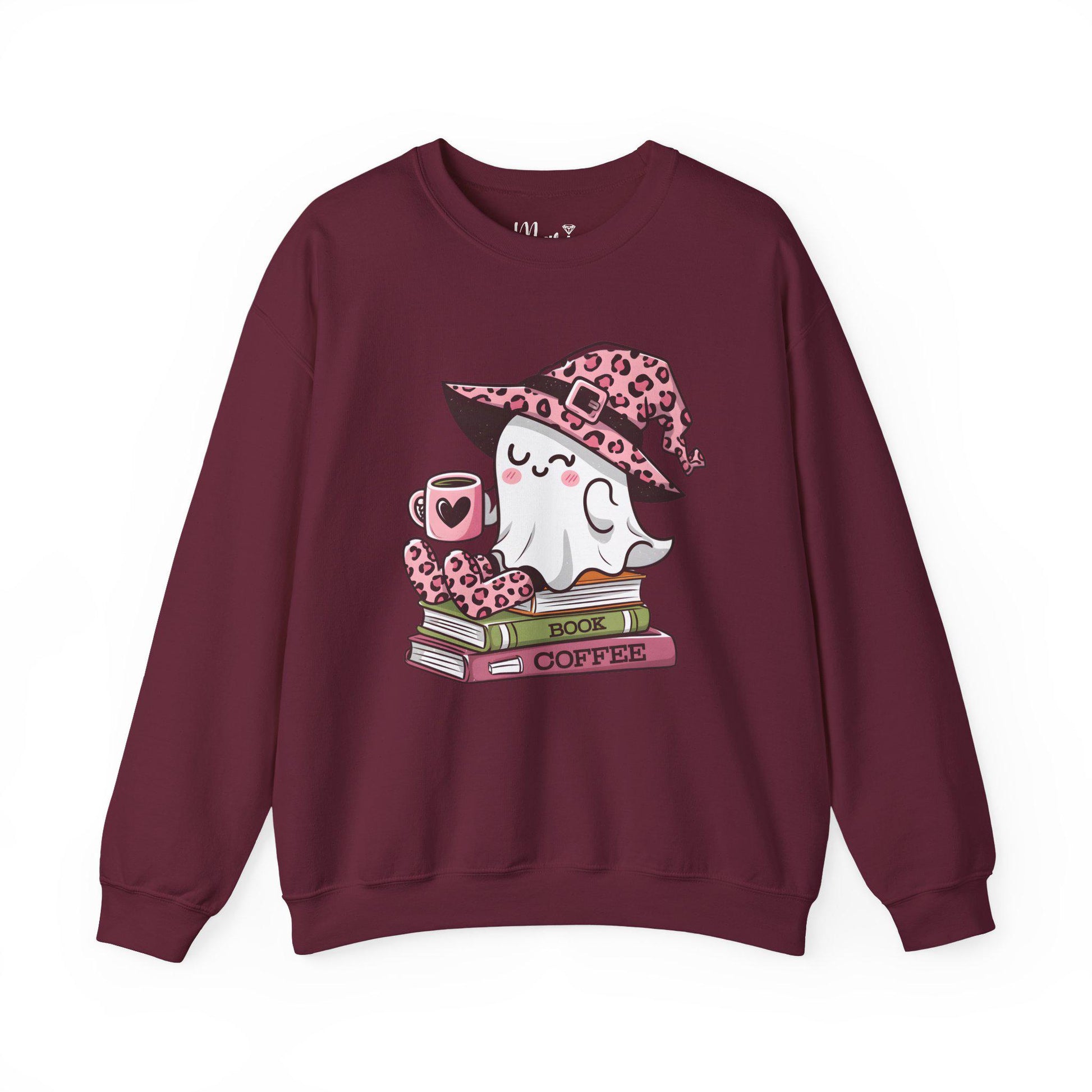 Spooky Ghost Reading Sweatshirt: Halloween Book Lover Jumper