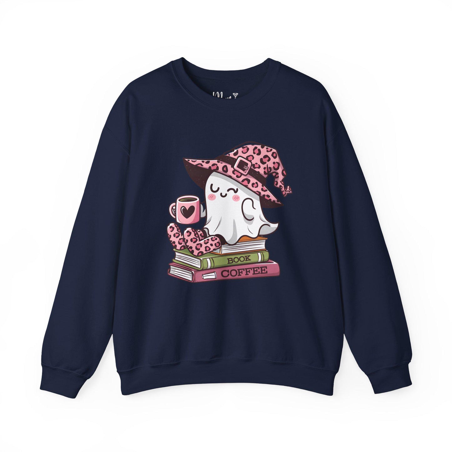 Spooky Ghost Reading Sweatshirt: Halloween Book Lover Jumper