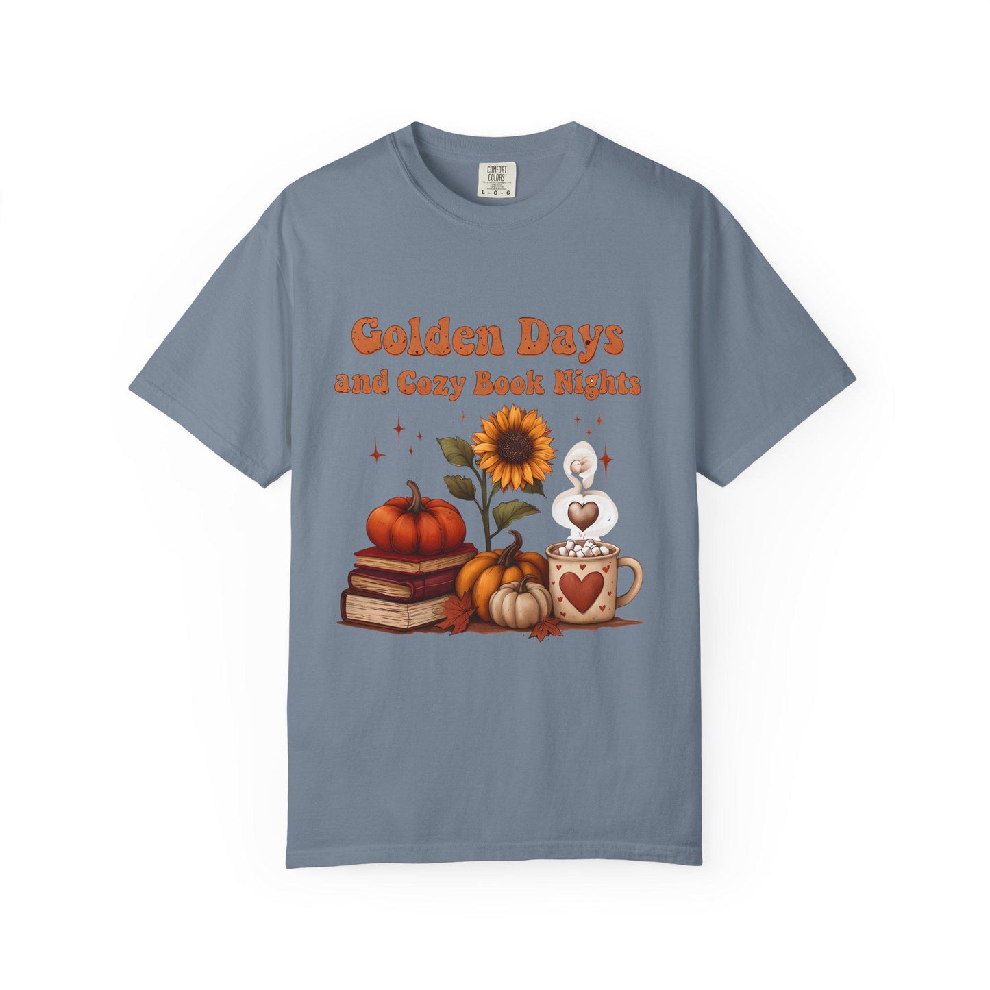Cozy Book Nights T-Shirt: Comfort Colors Autumn Reading Tee