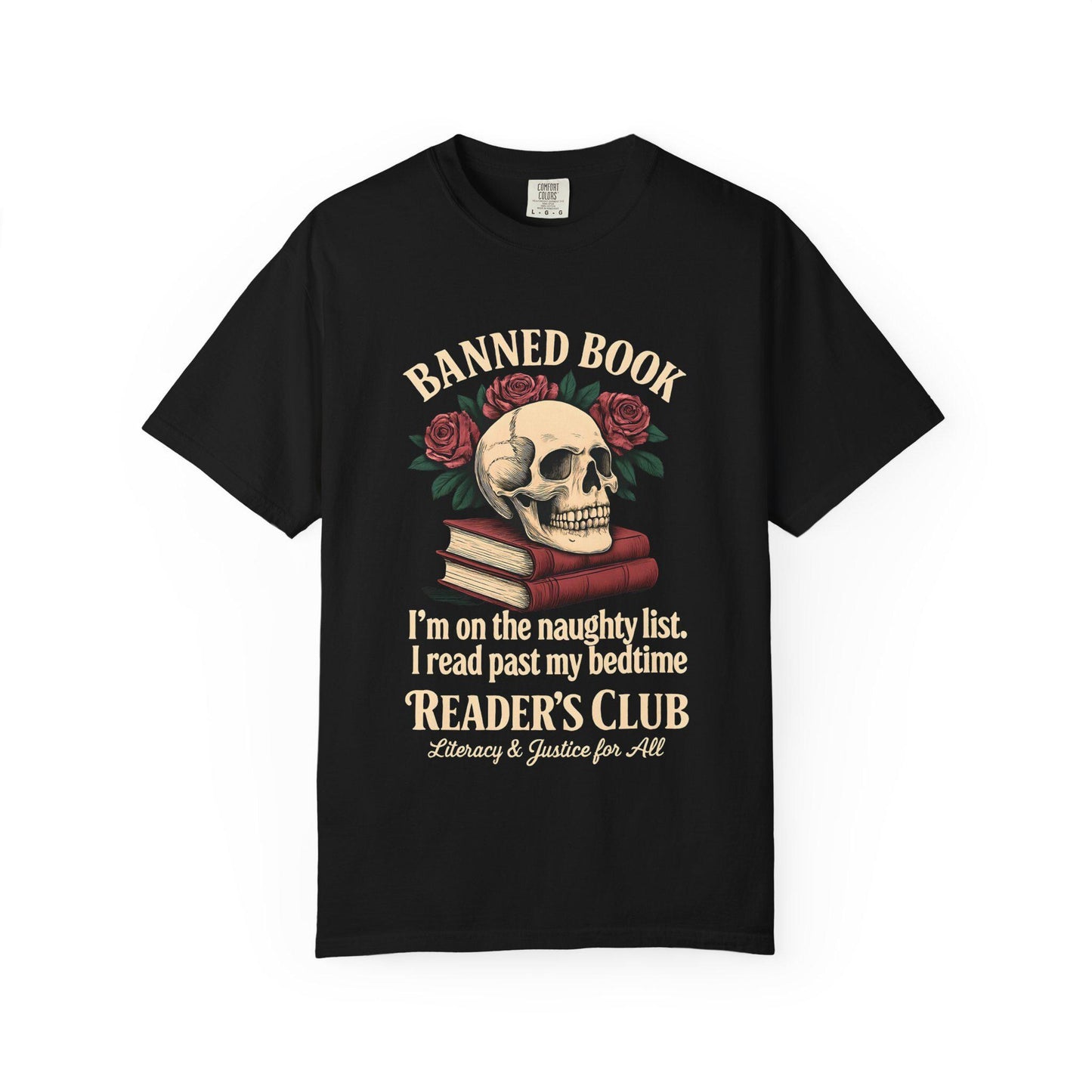 Banned Books T-Shirt: Dark Academia Skull Comfort Colors Tee