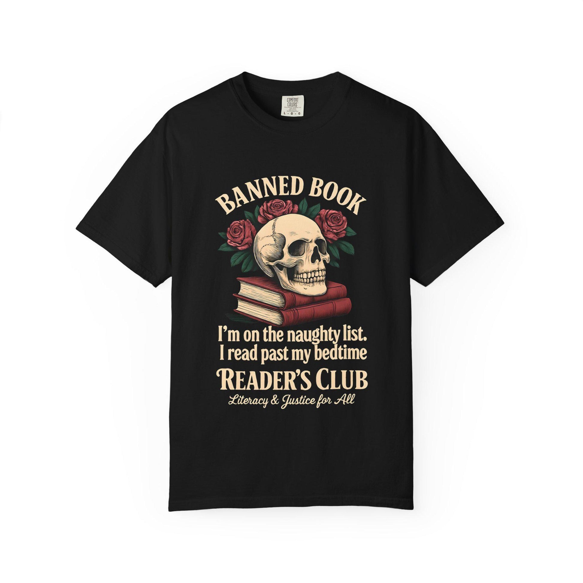 Banned Books T-Shirt: Dark Academia Skull Comfort Colors Tee