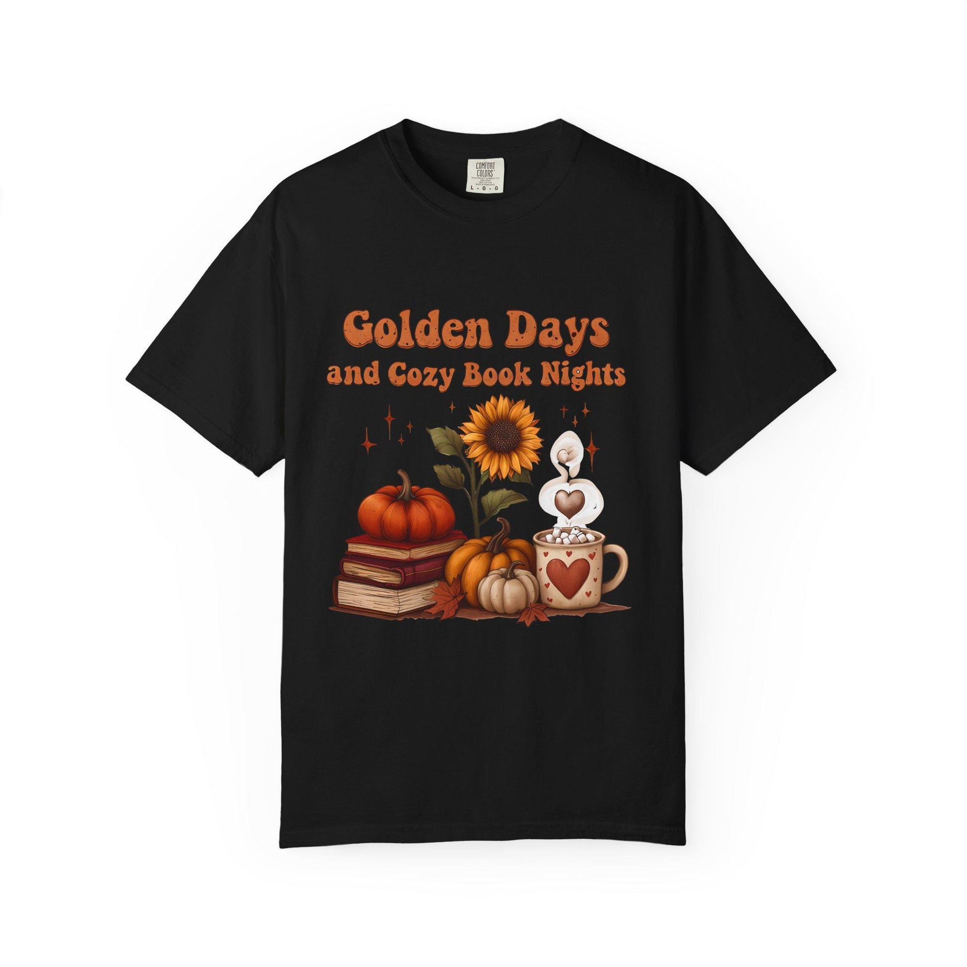 Cozy Book Nights T-Shirt: Comfort Colors Autumn Reading Tee
