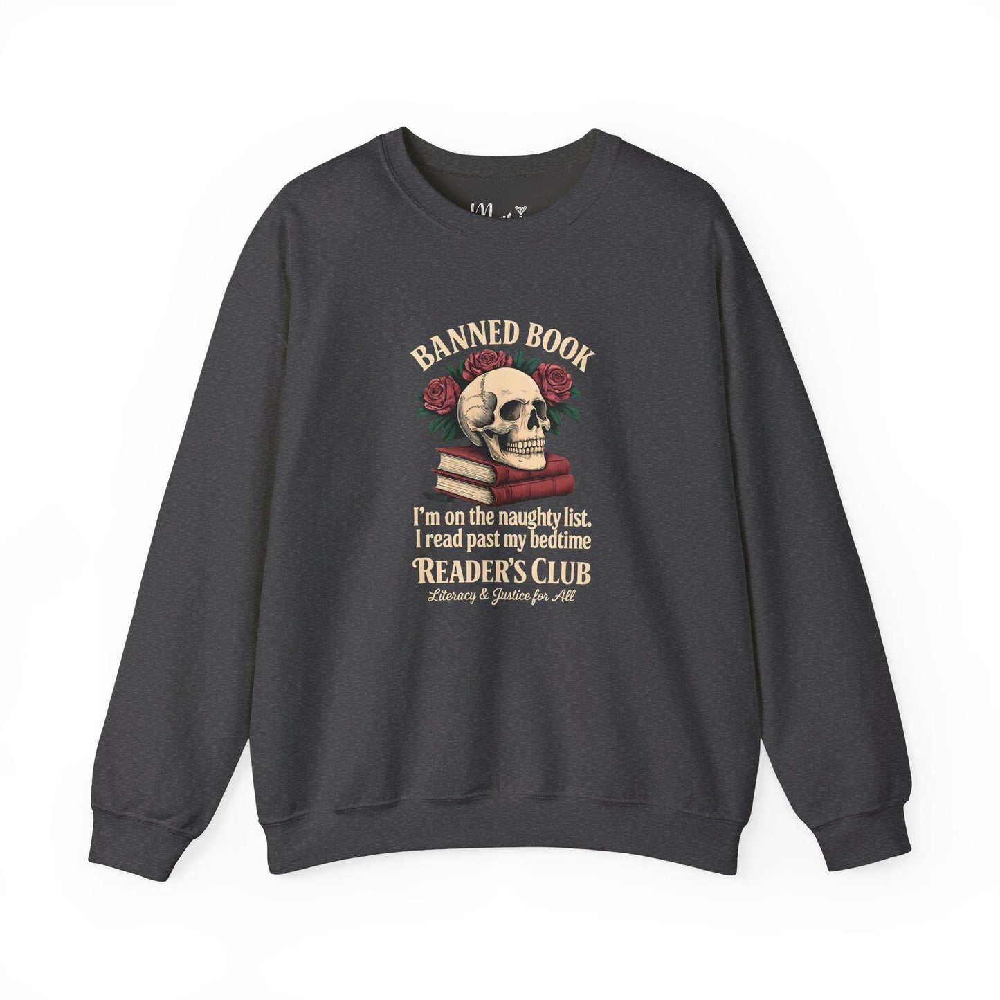 Banned Books Crewneck Sweatshirt: Dark Academia Reader - Literacy & Justice