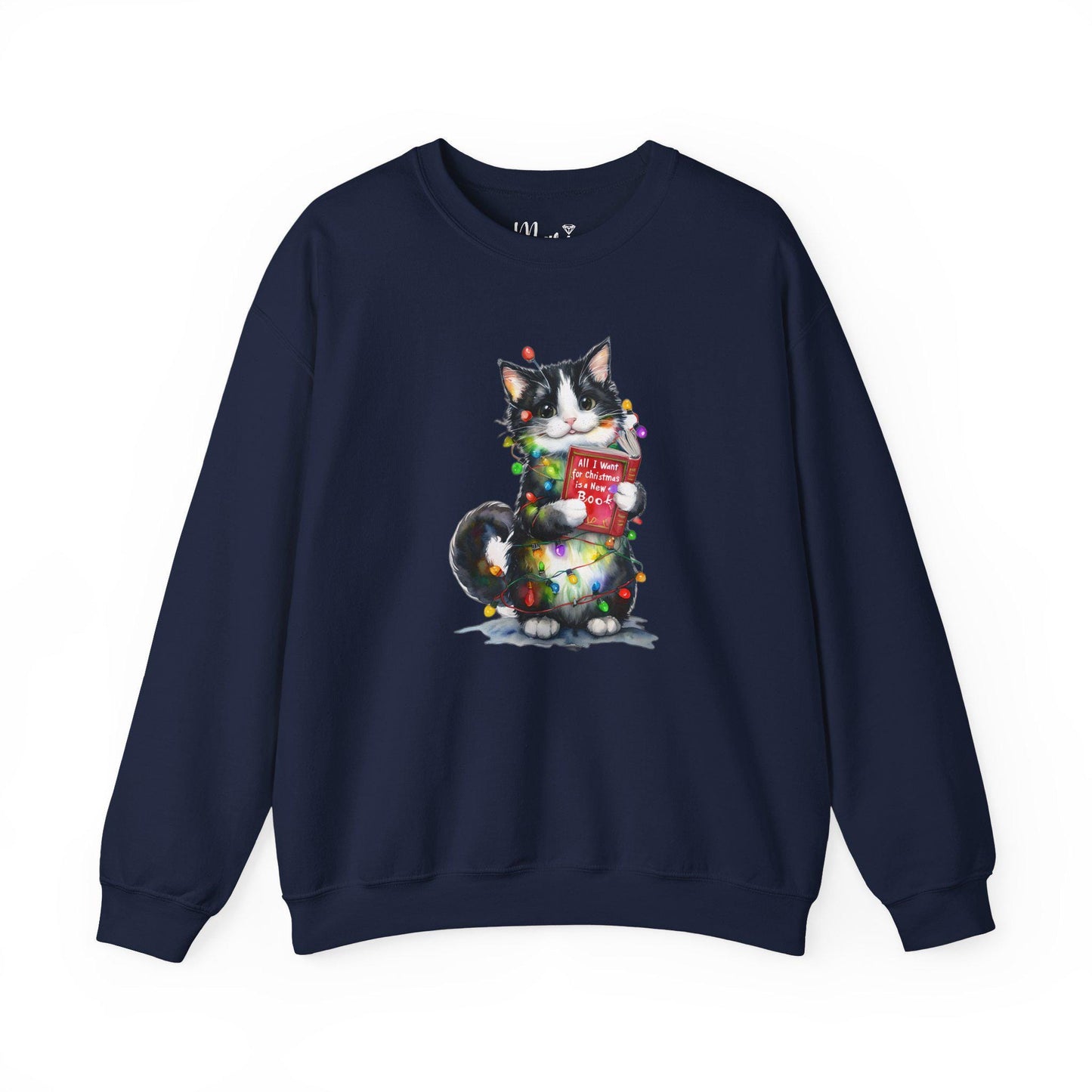 Bookworm Cat Christmas Sweatshirt: Funny Holiday Sweater