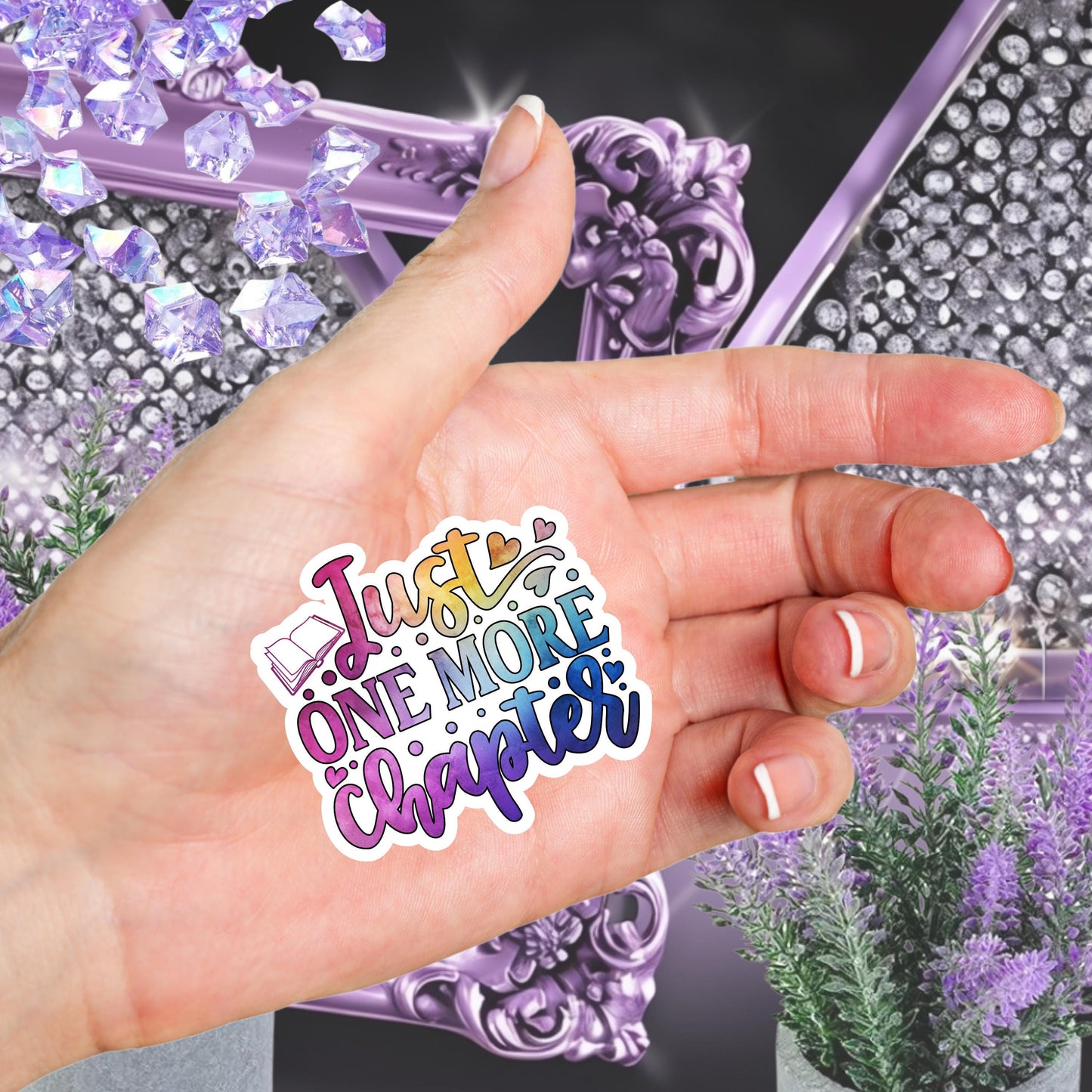 Just One More Chapter" Sticker, Bookish Sticker, Reading Sticker, Book Lover Gift, Water-Resistant Decal