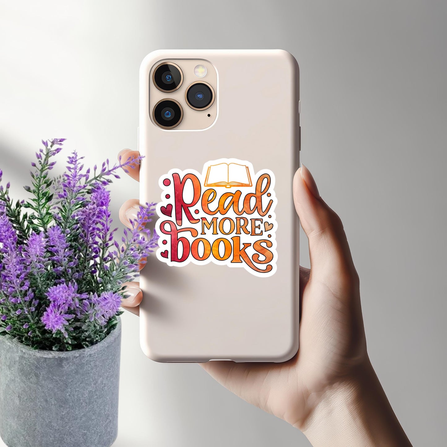 Read More Books Sticker: Water-Resistant Vinyl Decal, Book Lover Gift