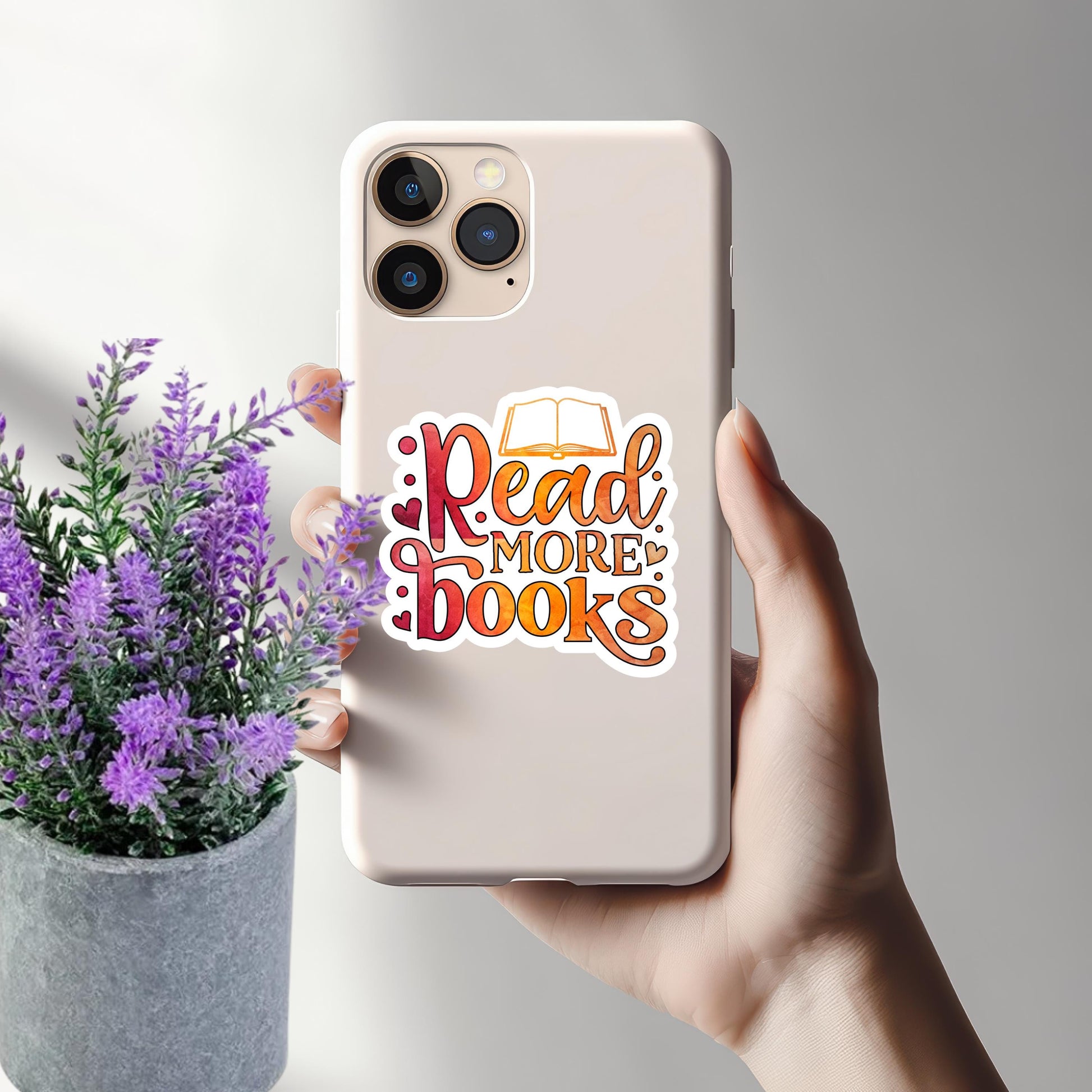 Read More Books Sticker: Water-Resistant Vinyl Decal, Book Lover Gift