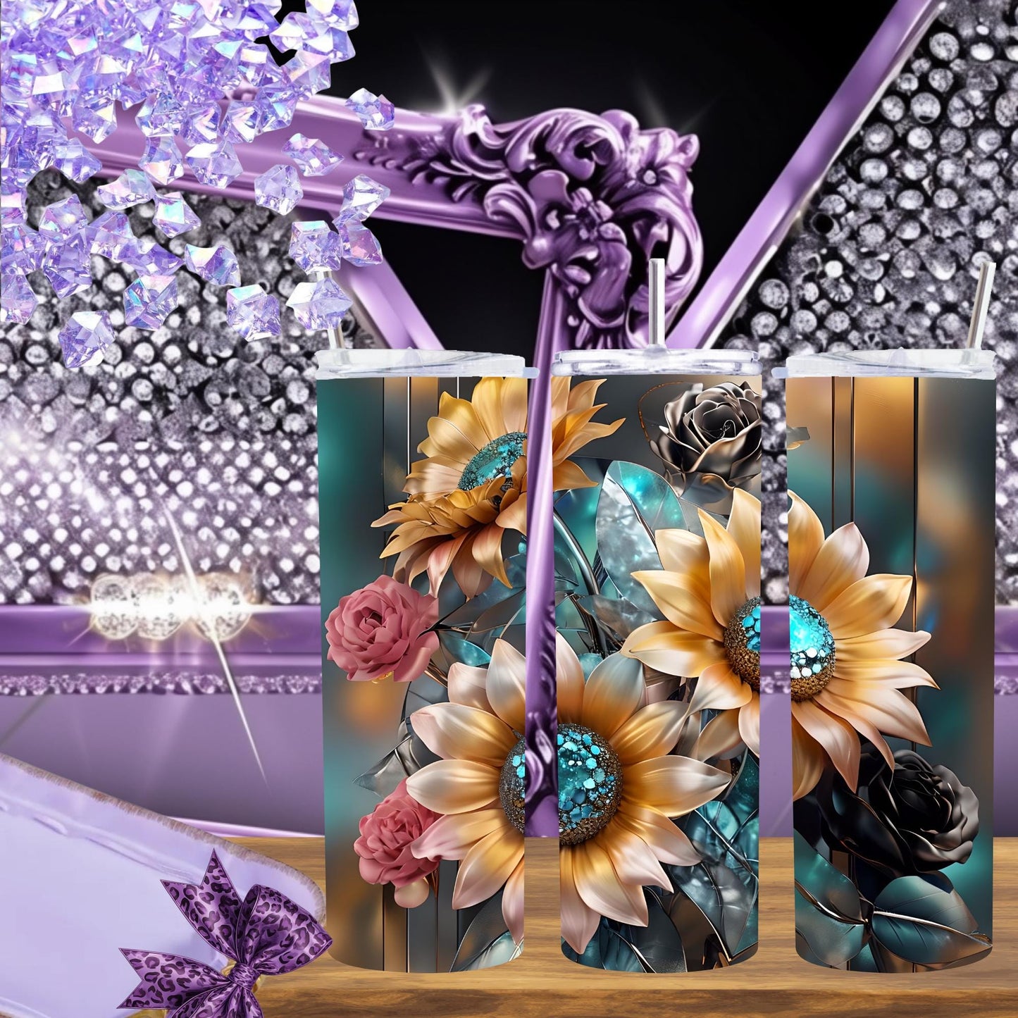 Vibrant Blooms: Elegant Floral 20 oz Tumbler - Carry the Beauty of Nature