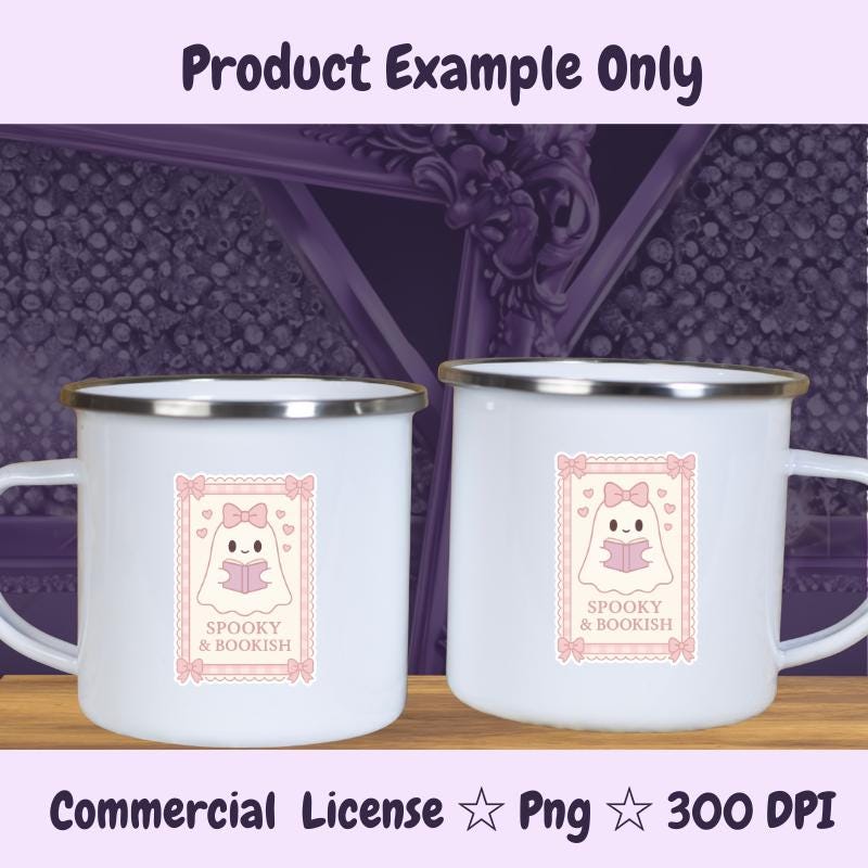 Spooky Book Ghost PNG: Retro Halloween Sublimation Design (Digital Download)