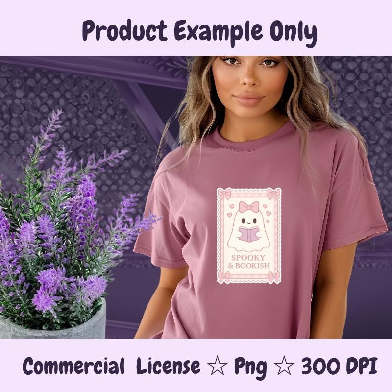 Spooky Book Ghost PNG: Retro Halloween Sublimation Design (Digital Download)