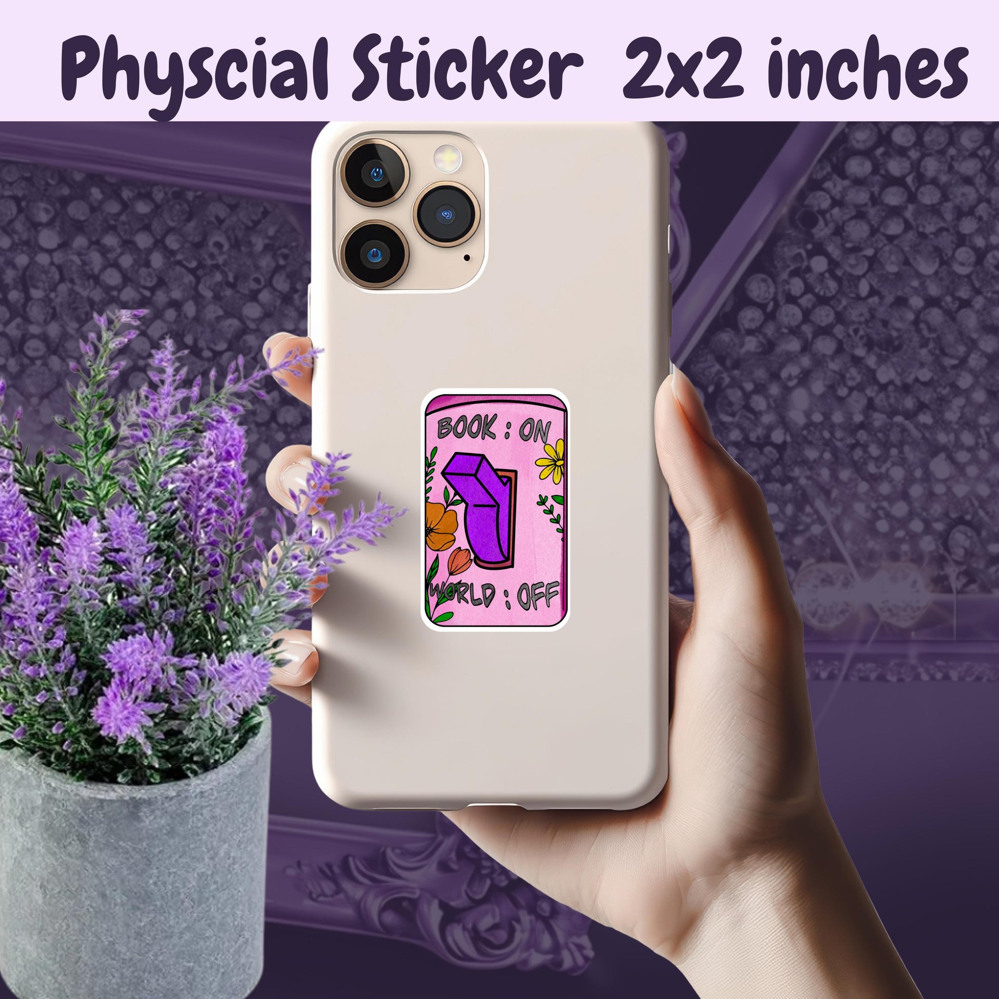 Book On World Off Kindle Sticker: Coquette Book Lover Gift