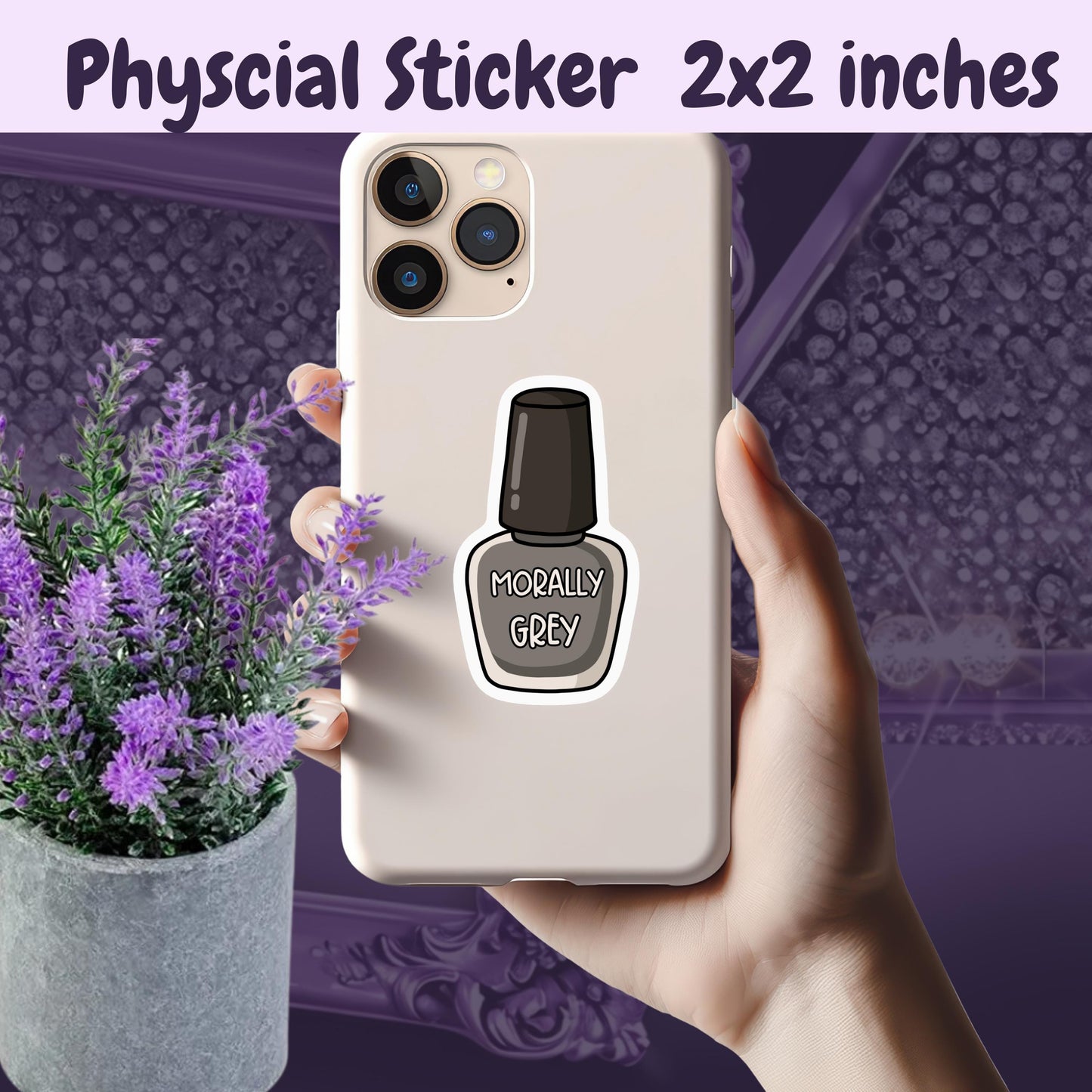 Morally Grey Nail Polish Sticker: Spicy Romance Booktok Kindle Decal
