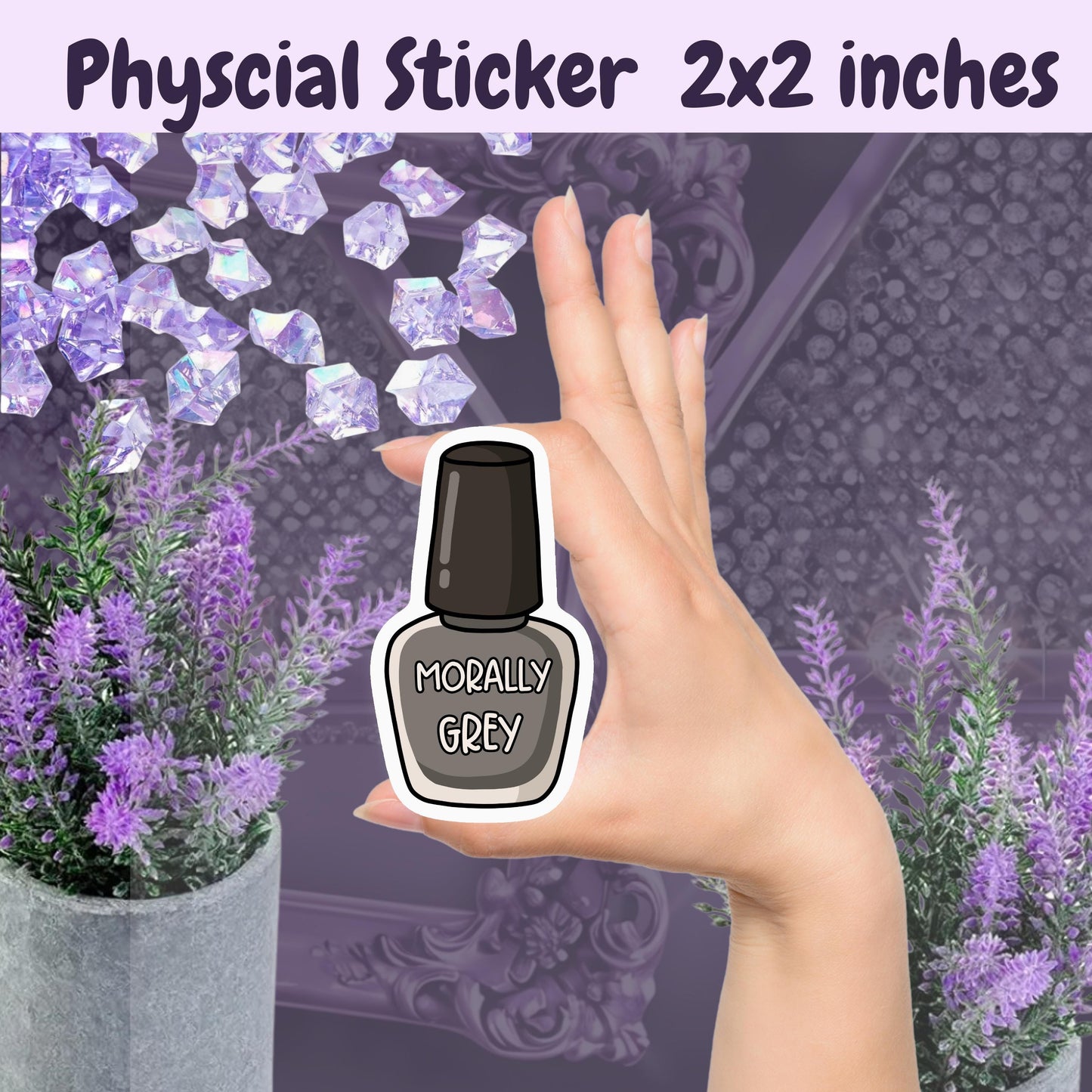 Morally Grey Nail Polish Sticker: Spicy Romance Booktok Kindle Decal