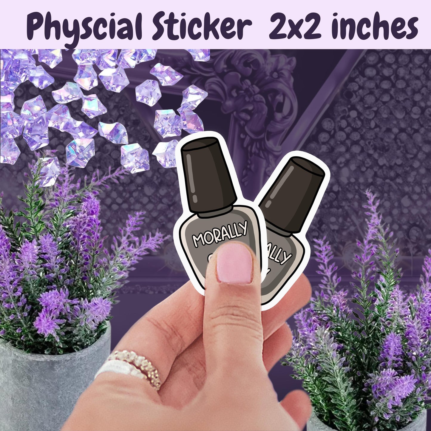 Morally Grey Nail Polish Sticker: Spicy Romance Booktok Kindle Decal