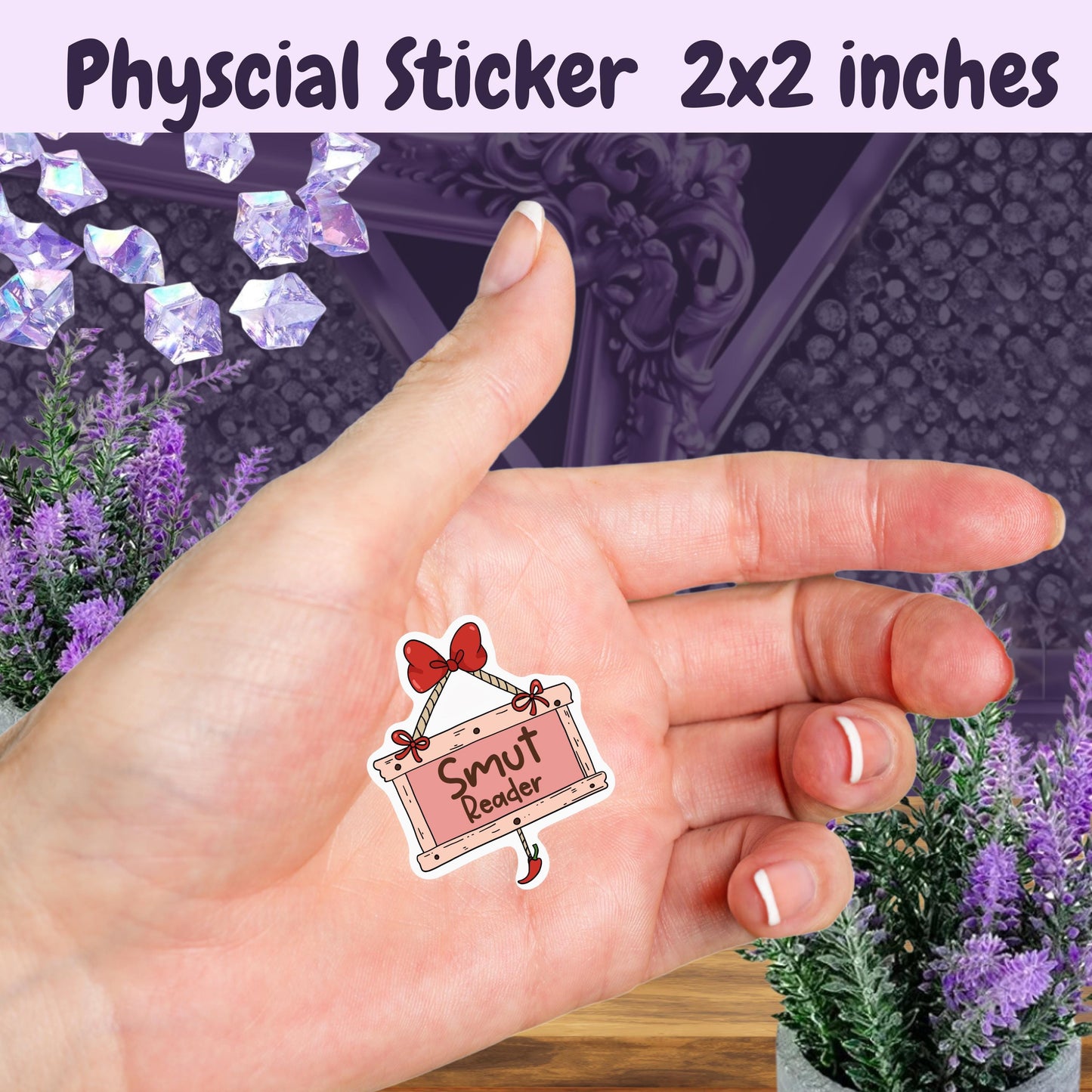 Smut Reader Hanging Sign Sticker: Spicy Romance Book Club, Coquette Style