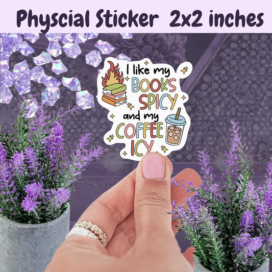 Spicy Books & Iced Coffee Vinyl Sticker - Booktok Kindle Decal