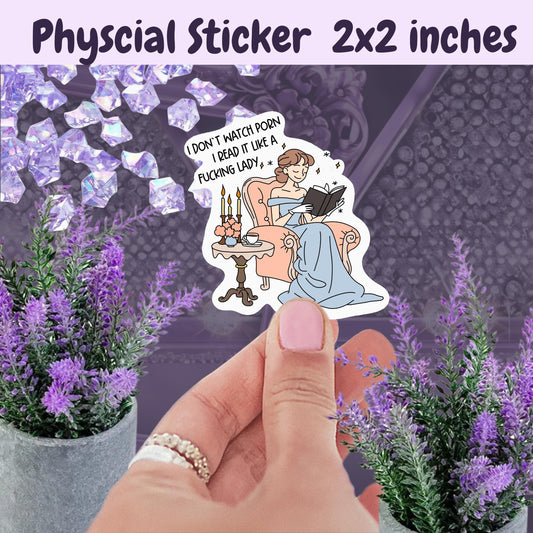 Spicy Romance Book Sticker: I Read It Like A Lady Vinyl Decal