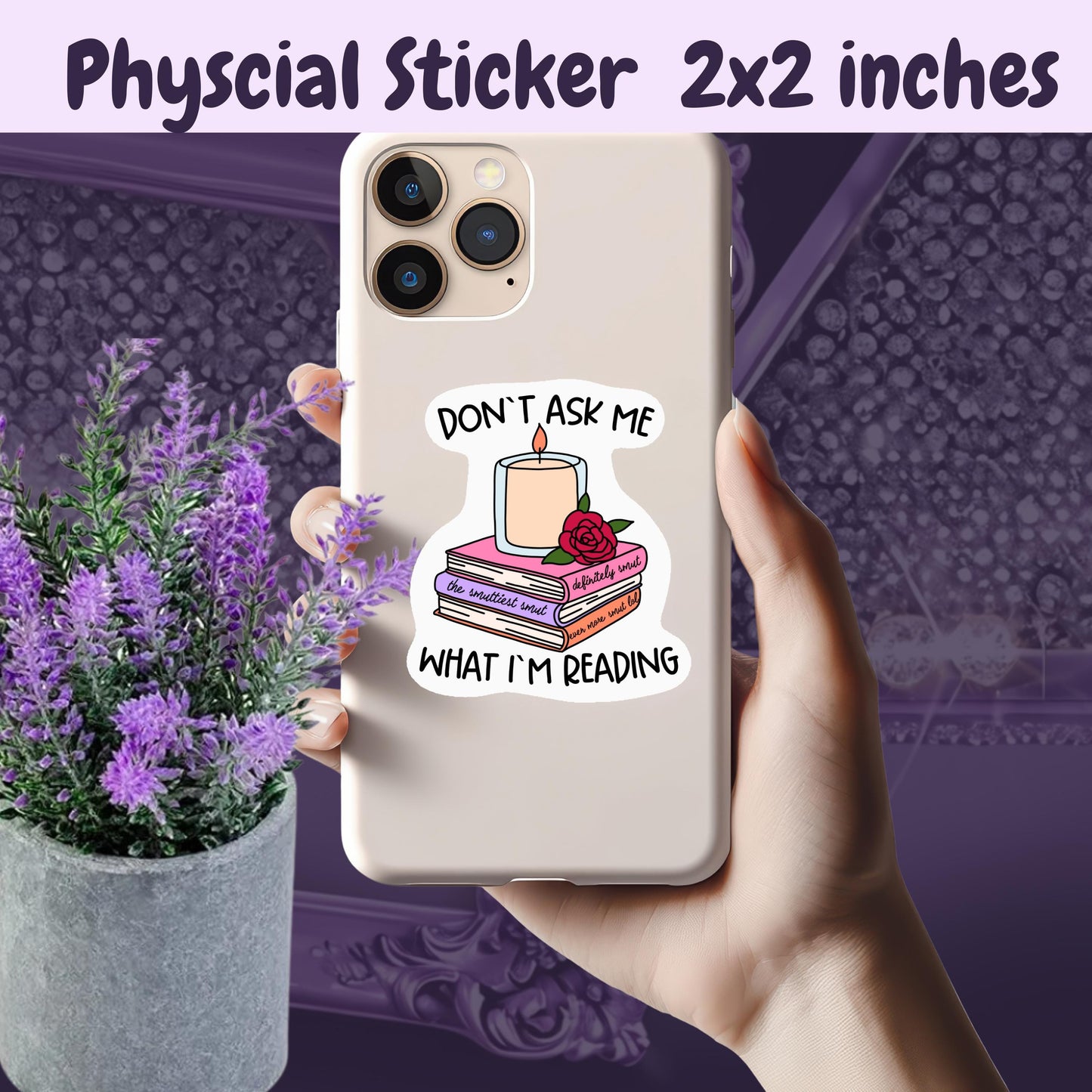 Spicy Romance Book Sticker: "Don't Ask Me What I'm Reading" Kindle Decal