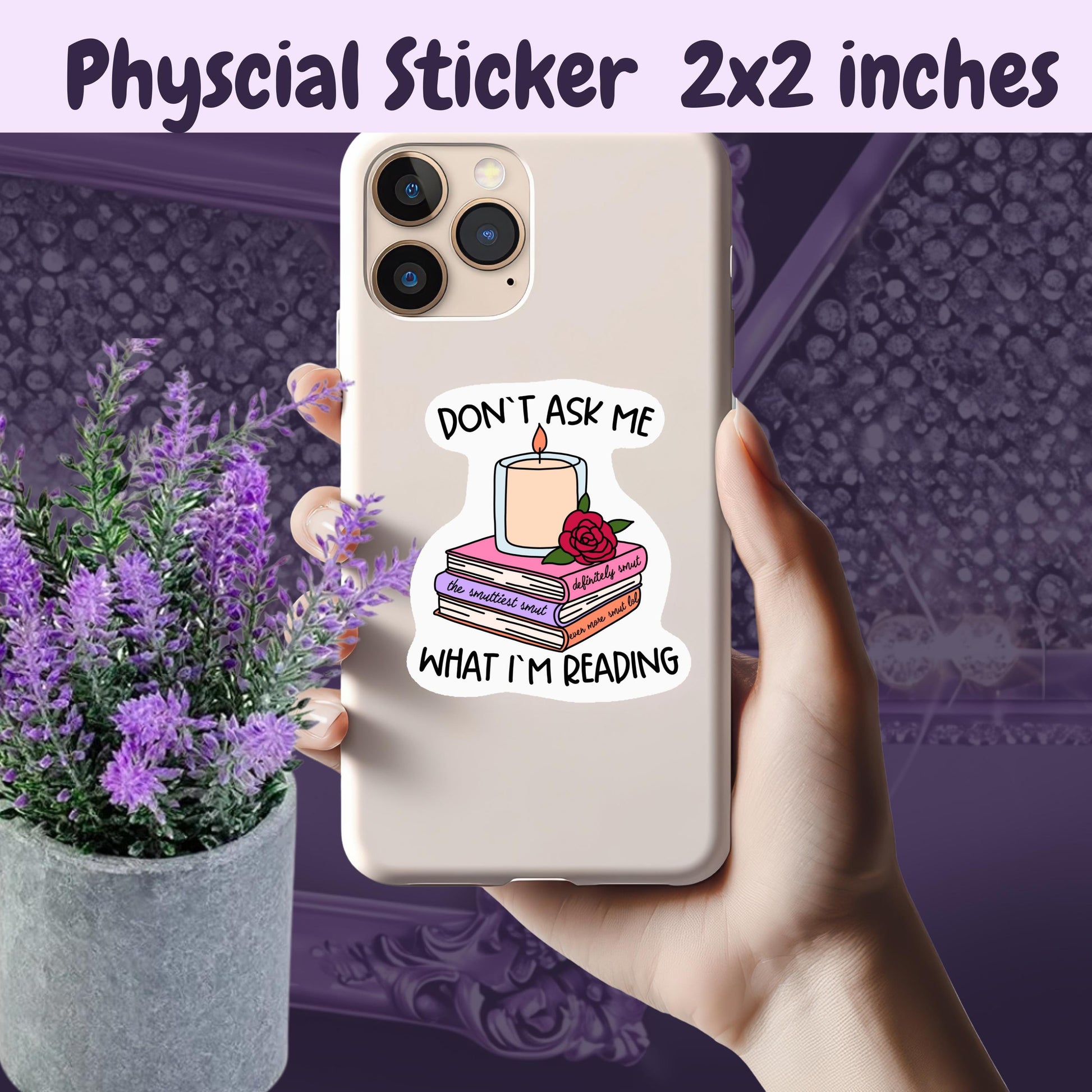 Spicy Romance Book Sticker: "Don't Ask Me What I'm Reading" Kindle Decal