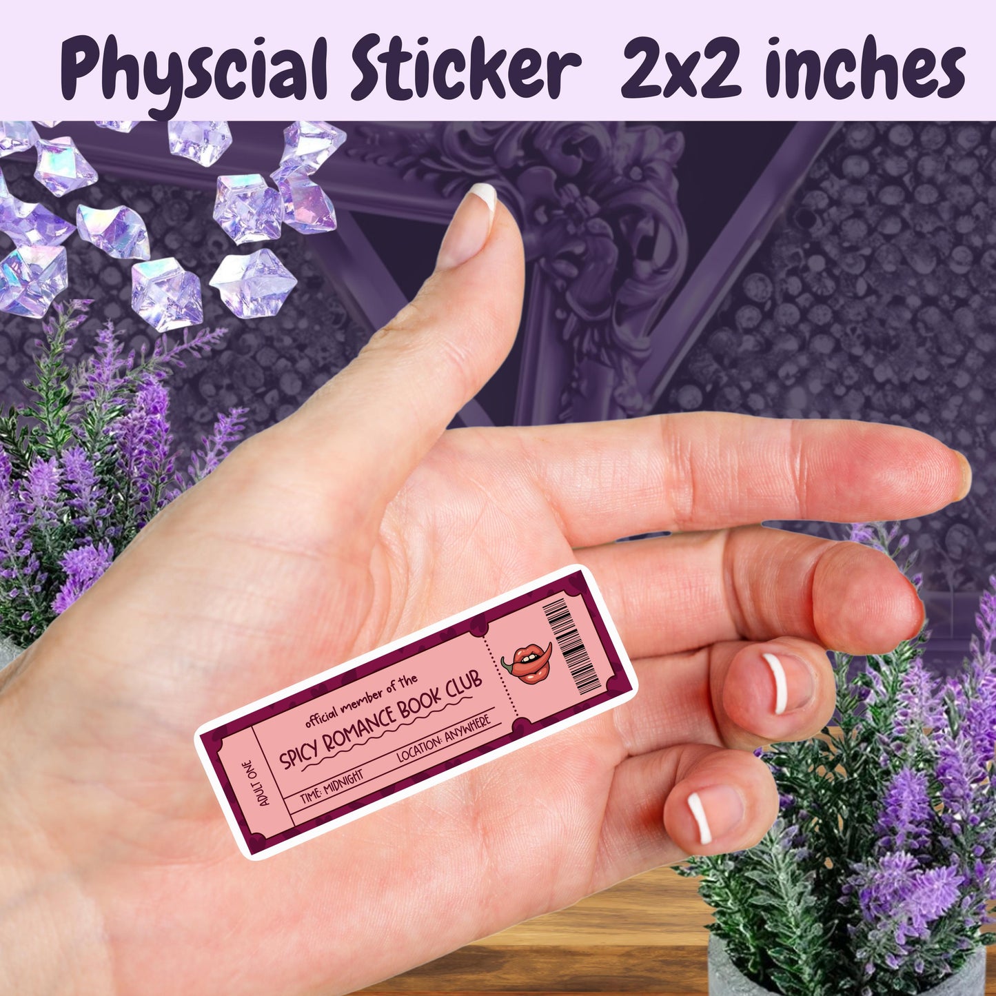 Official Member of the Spicy Romance Book Club Ticket Sticker | Booktok Kindle Sticker | Smut Books Smutty Book Lover