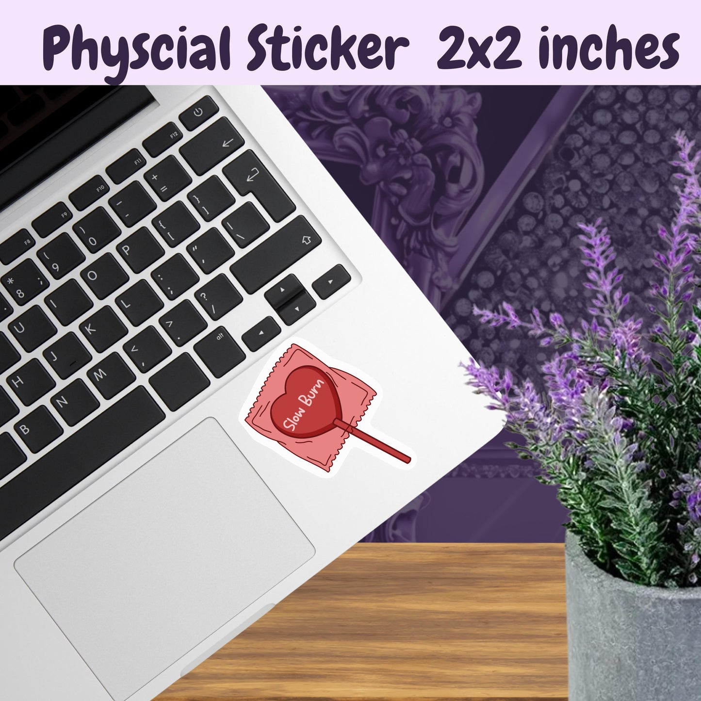 Slow Burn Lollipop Sticker: Spicy Romance Booktok Kindle Decal