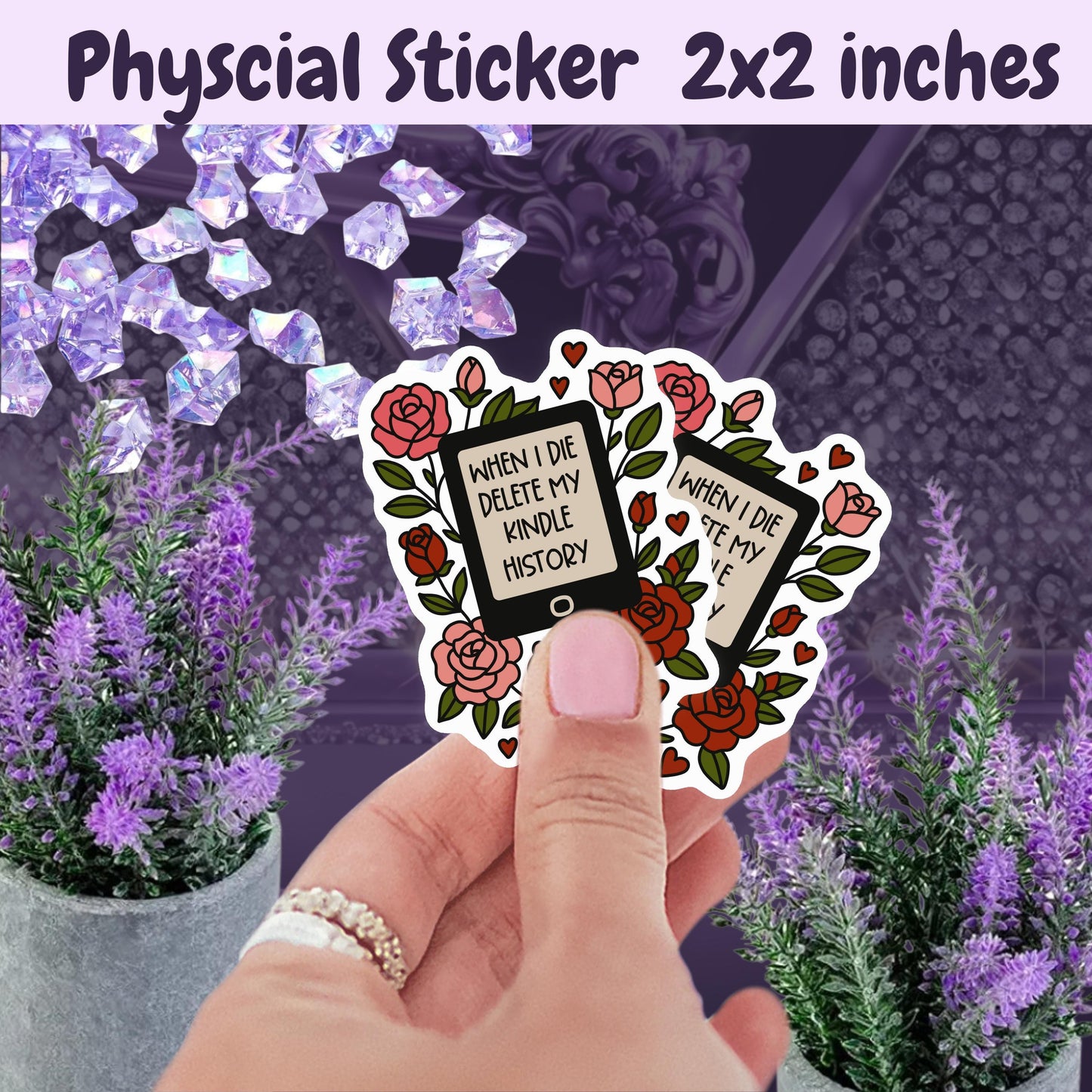 Delete Kindle History Sticker: Spicy Romance Book Lover Vinyl Decal