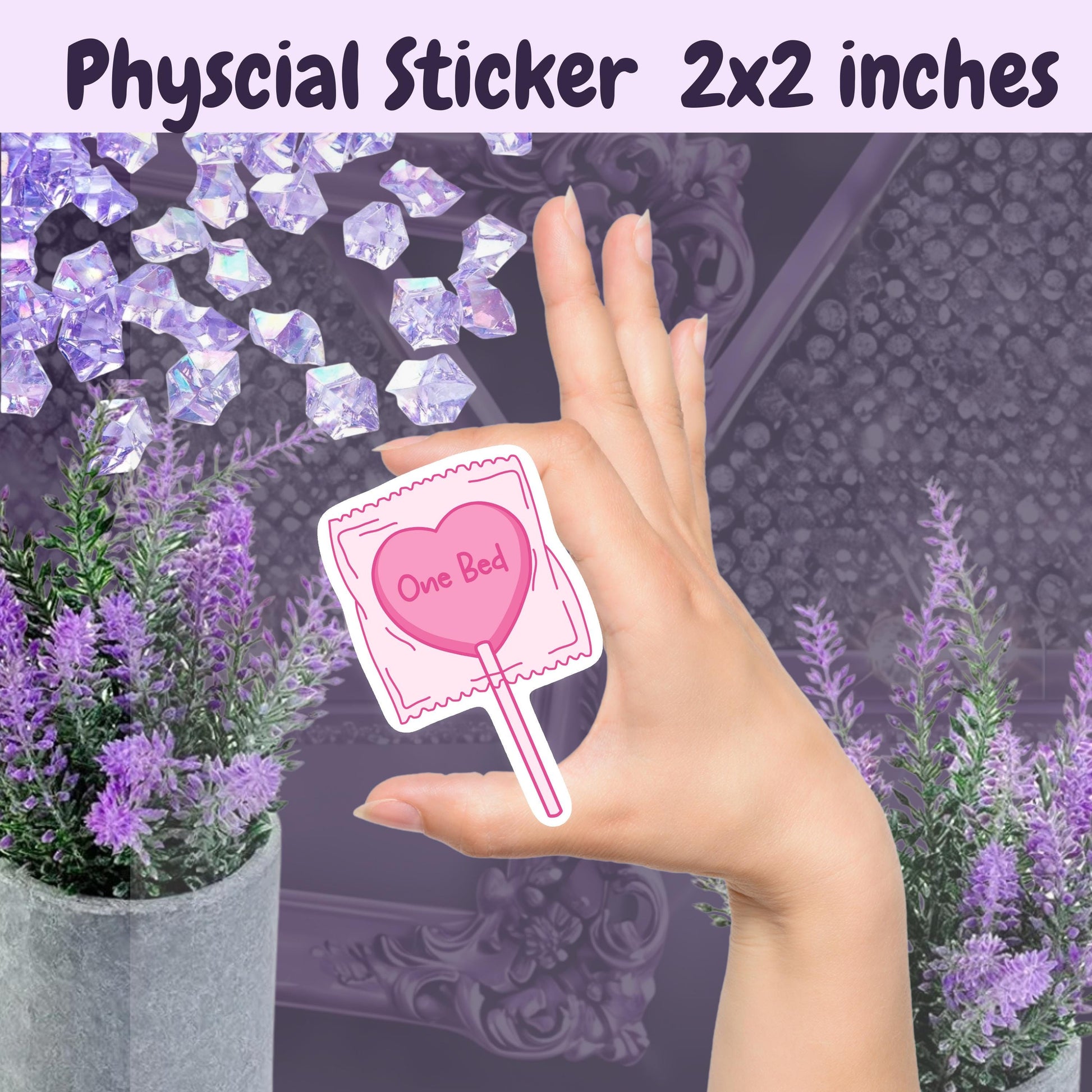 One Bed Lollipop Sticker | Spicy Book Club Kindle Sticker | Smut Books Booktok | Smutty Romance Book Lover | Coquette Style