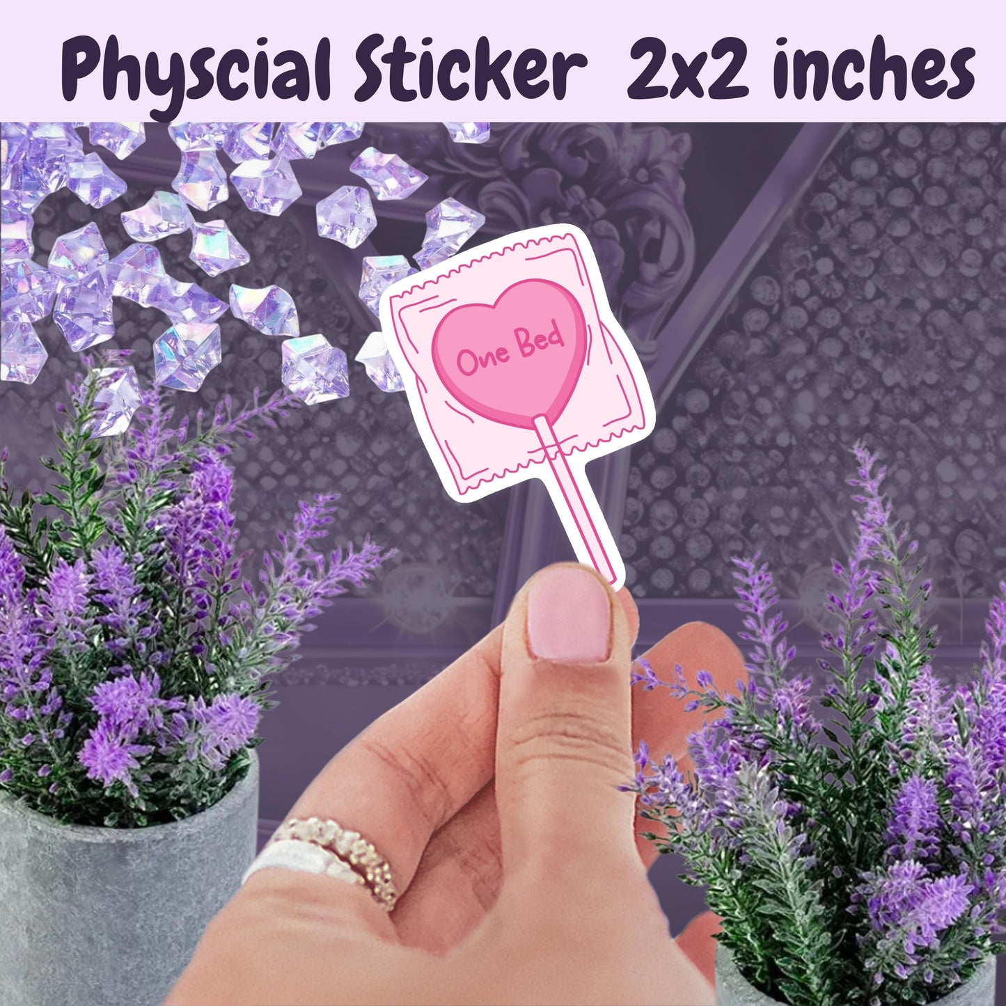 One Bed Lollipop Sticker | Spicy Book Club Kindle Sticker | Smut Books Booktok | Smutty Romance Book Lover | Coquette Style
