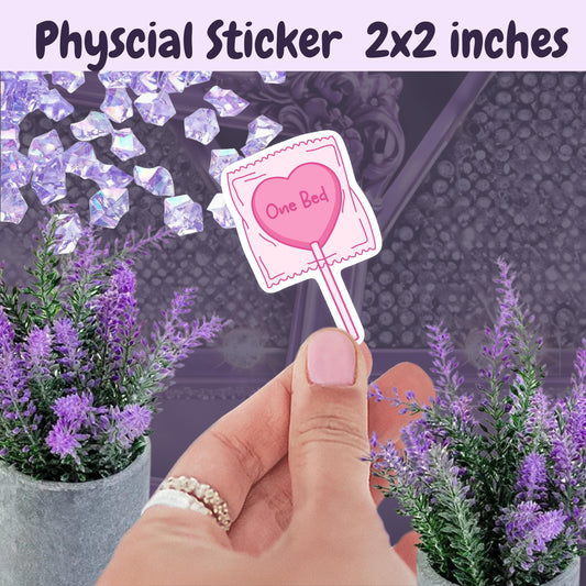 One Bed Lollipop Sticker | Spicy Book Club Kindle Sticker | Smut Books Booktok | Smutty Romance Book Lover | Coquette Style