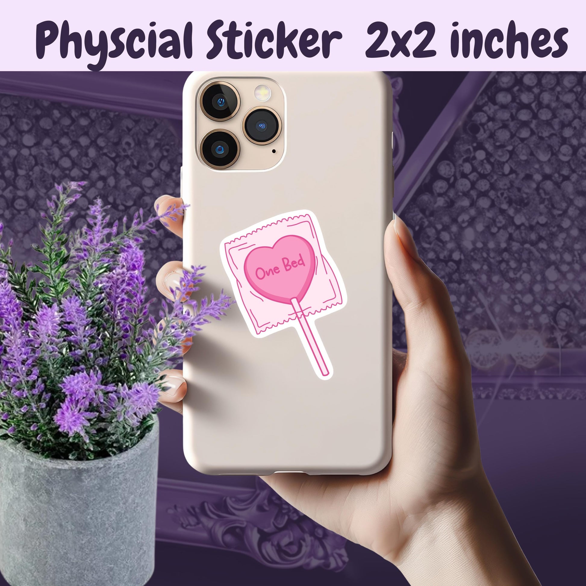 One Bed Lollipop Sticker | Spicy Book Club Kindle Sticker | Smut Books Booktok | Smutty Romance Book Lover | Coquette Style