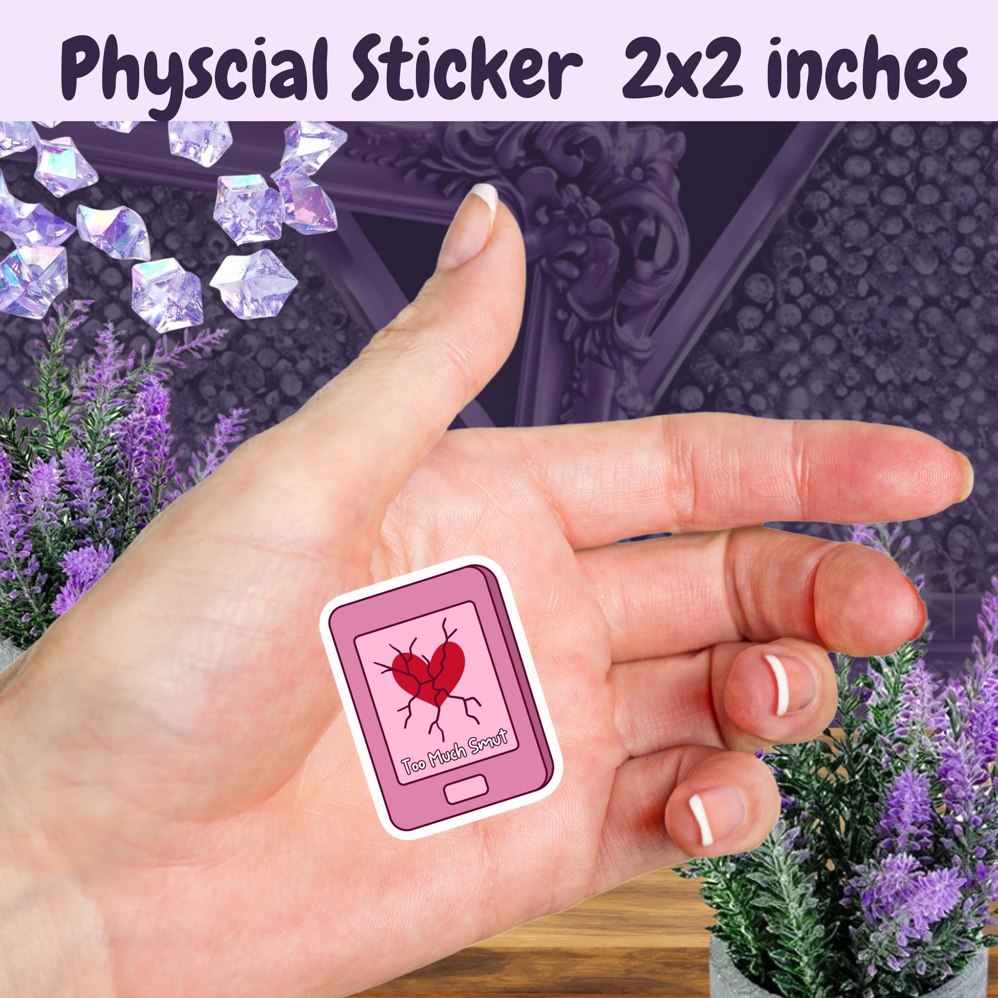 Too Much Smut Sticker: Spicy Romance Book Lover Kindle Decal