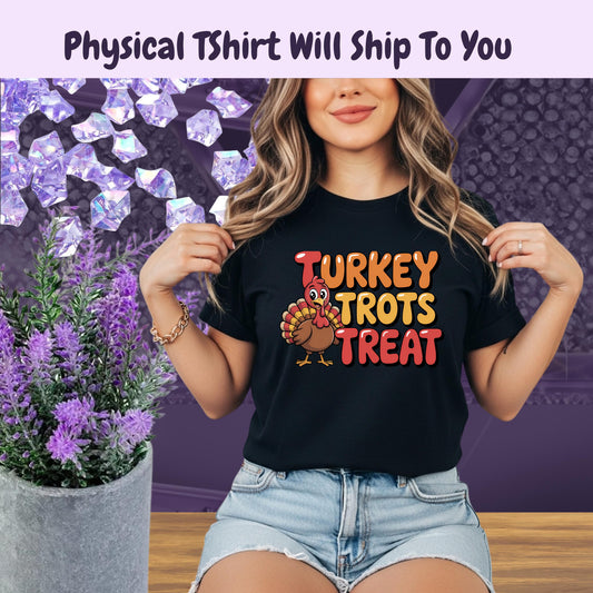 Funny Turkey Trots Treat T-Shirt: Thanksgiving Runner Tee