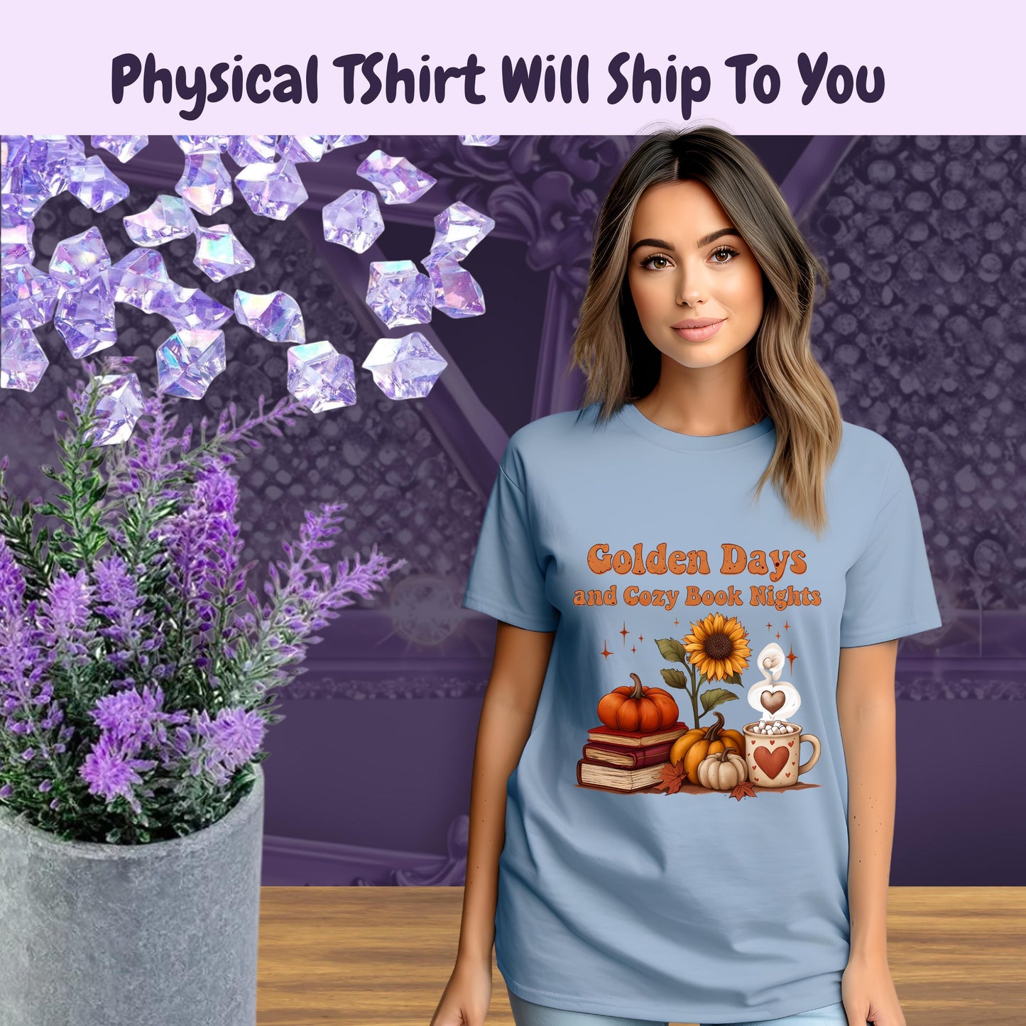 Cozy Book Nights T-Shirt: Comfort Colors Autumn Reading Tee