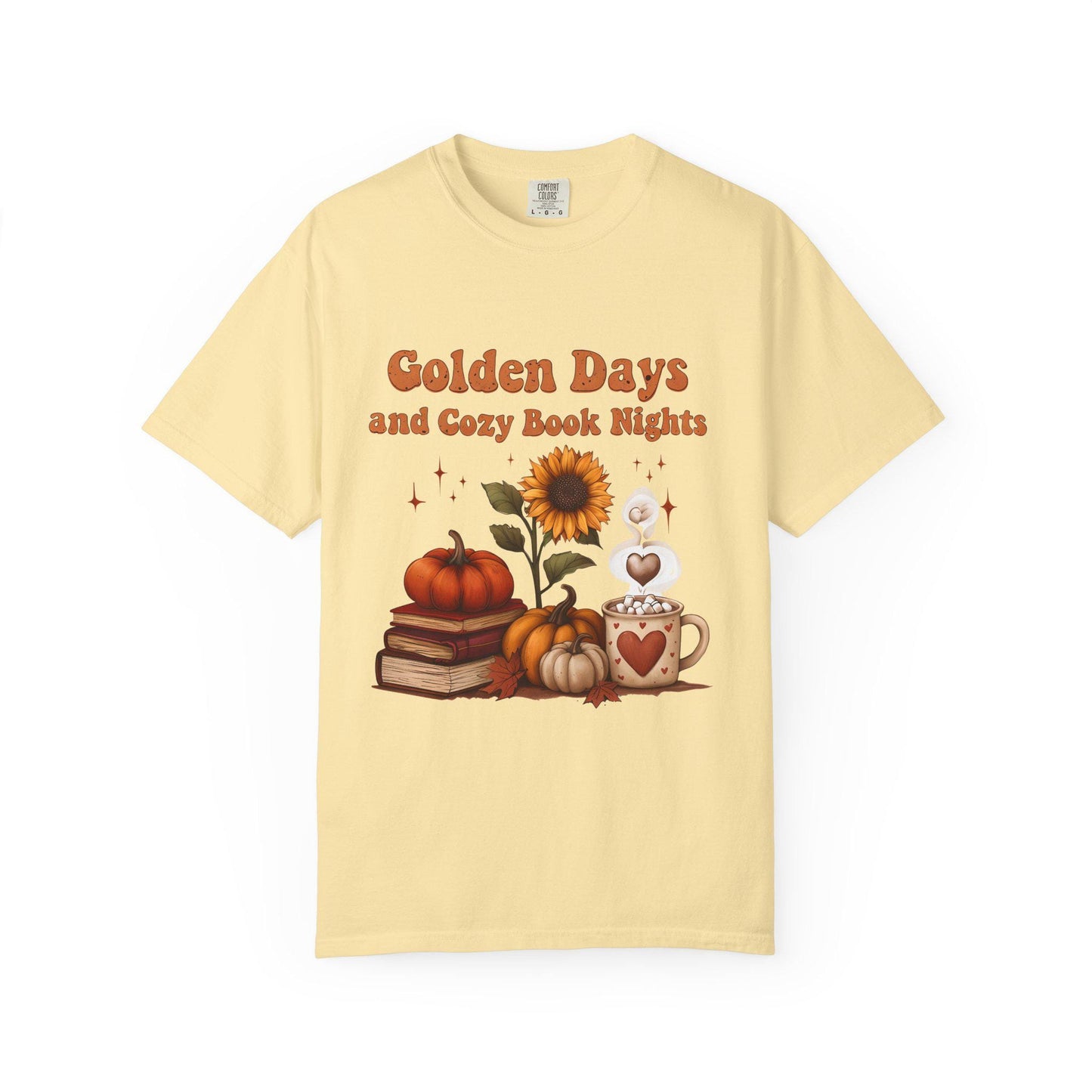 Cozy Book Nights T-Shirt: Comfort Colors Autumn Reading Tee