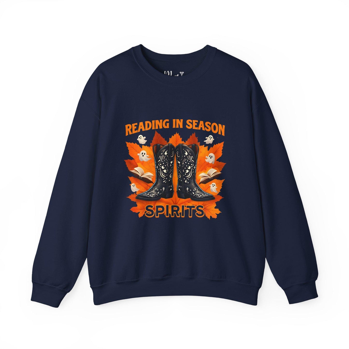 Western Book Lover Sweatshirt: Cowboy Boots, Fall Vibes & Spooky Ghosts
