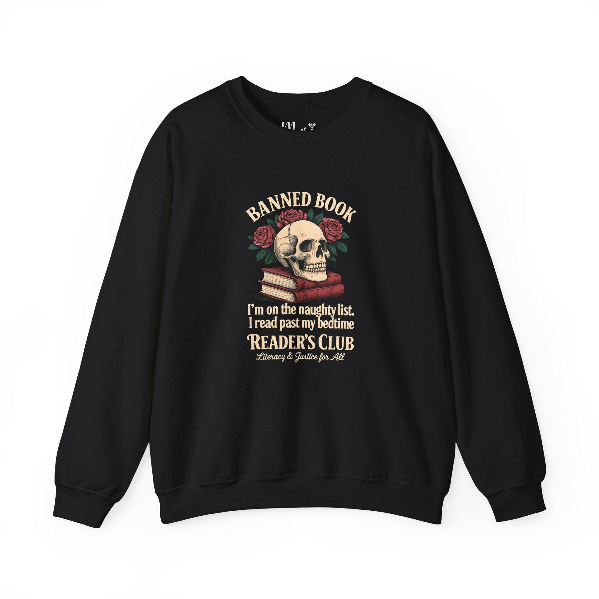 Banned Books Crewneck Sweatshirt: Dark Academia Reader - Literacy & Justice