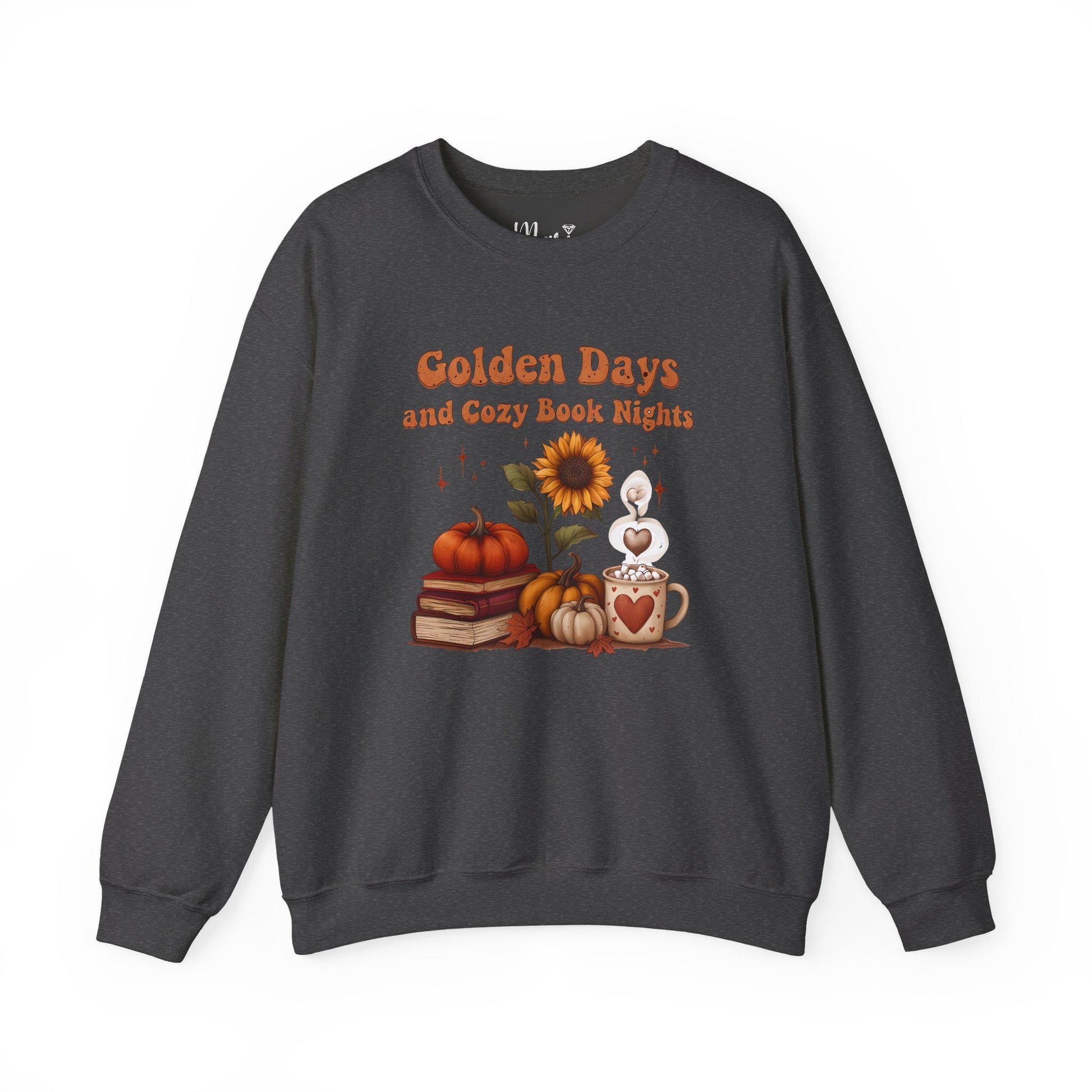 Autumn Reading Crewneck Sweatshirt: Sunflower, Books & Cocoa
