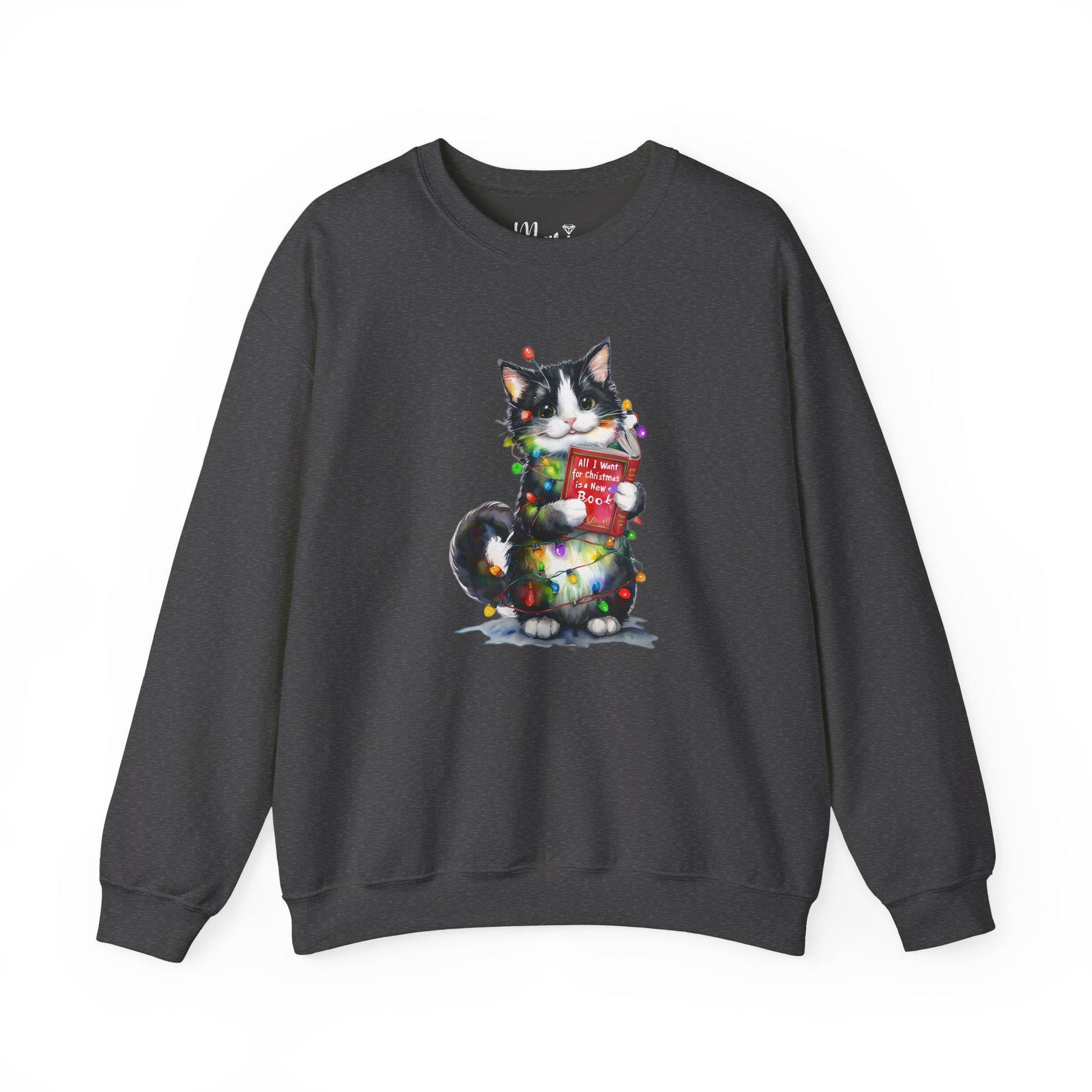 Bookworm Cat Christmas Sweatshirt: Funny Holiday Sweater