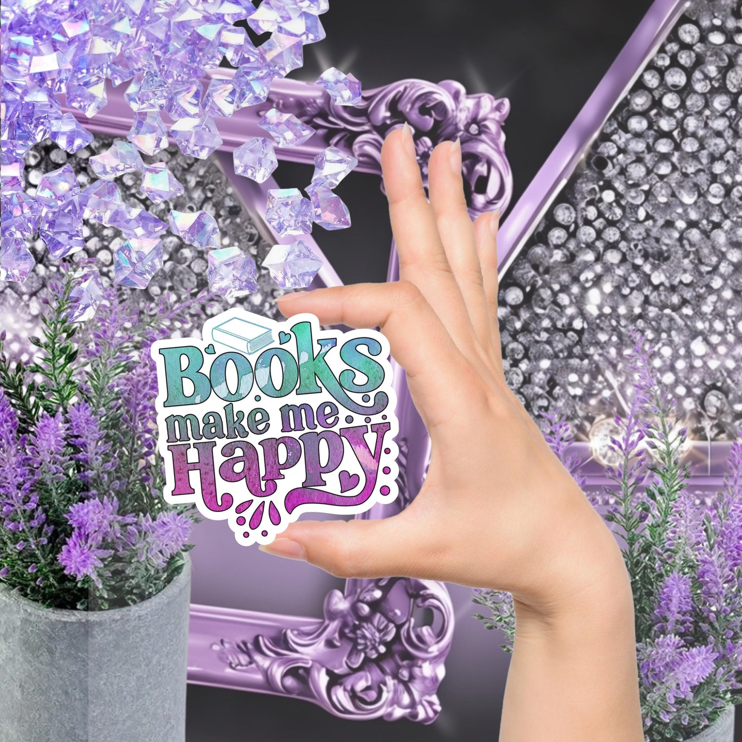 Books Make Me Happy Sticker: Water-Resistant Vinyl Decal for Book Lovers