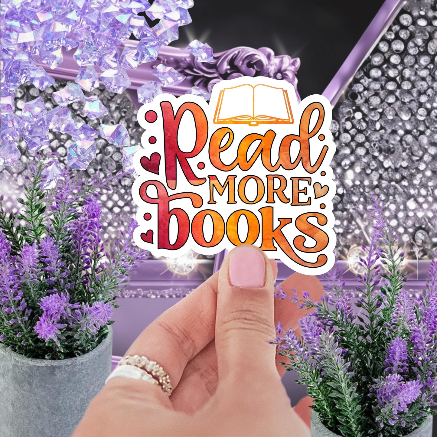 Read More Books Sticker: Water-Resistant Vinyl Decal, Book Lover Gift
