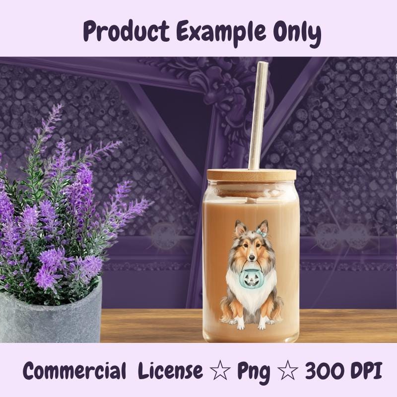 Shetland Sheepdog Halloween PNG, Sheltie Dog Clipart with Pumpkin, Fall Dog Sublimation Design, Digital Download
