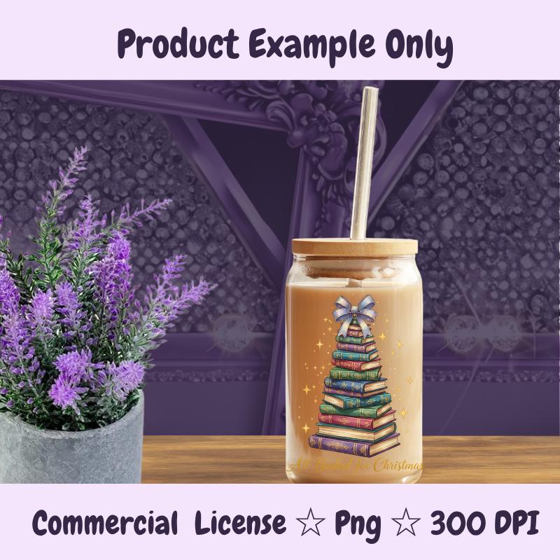 All Booked for Christmas PNG, Colorful Book Tree Clipart, Holiday Book Lover Sublimation Design, Magical Reading Digital Download