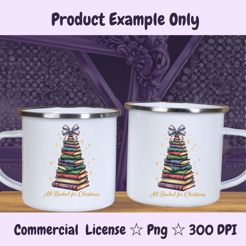 All Booked for Christmas PNG, Colorful Book Tree Clipart, Holiday Book Lover Sublimation Design, Magical Reading Digital Download