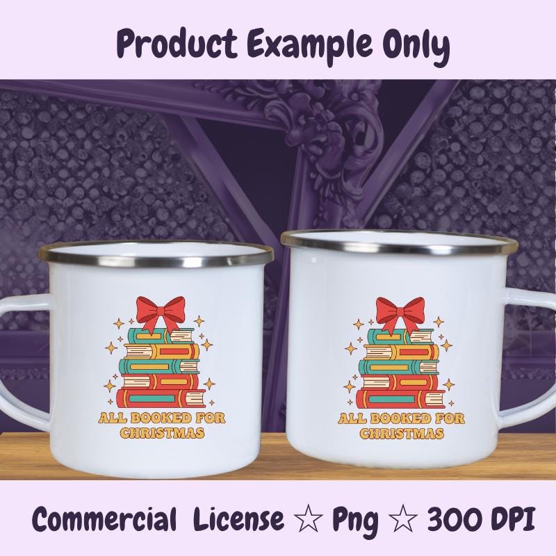 All Booked for Christmas PNG, Retro Book Lover Holiday Clipart, Colorful Christmas Books Sublimation Design, Digital Download
