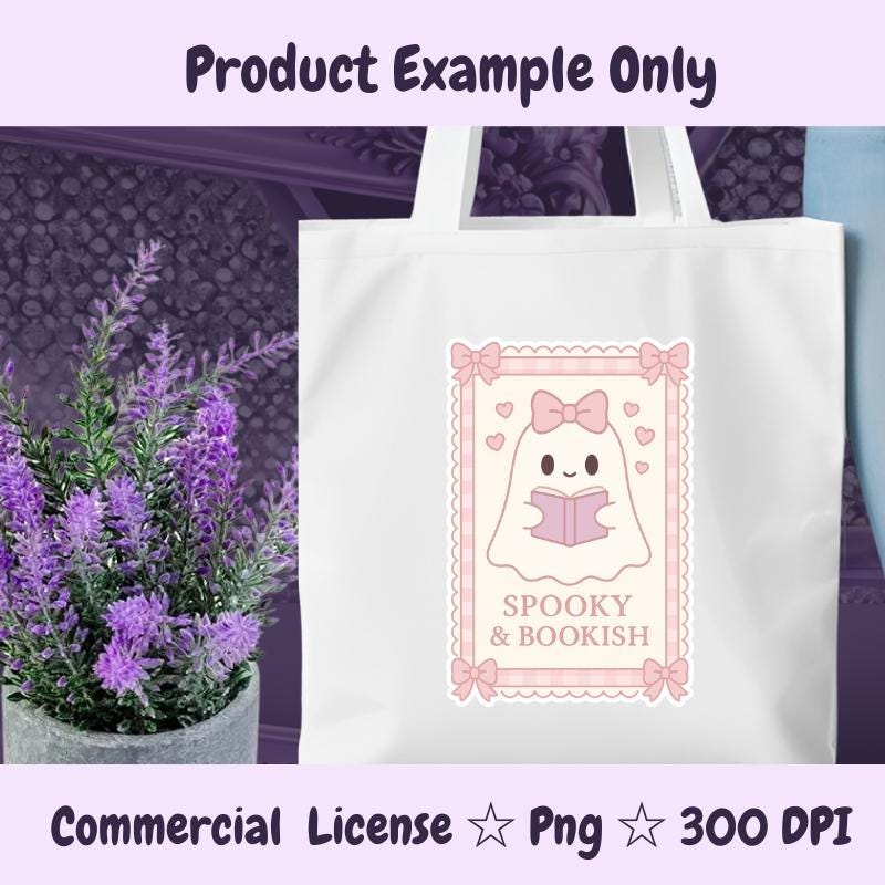 Spooky Book Ghost PNG: Retro Halloween Sublimation Design (Digital Download)