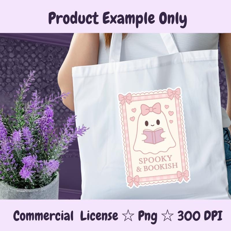 Spooky Book Ghost PNG: Retro Halloween Sublimation Design (Digital Download)