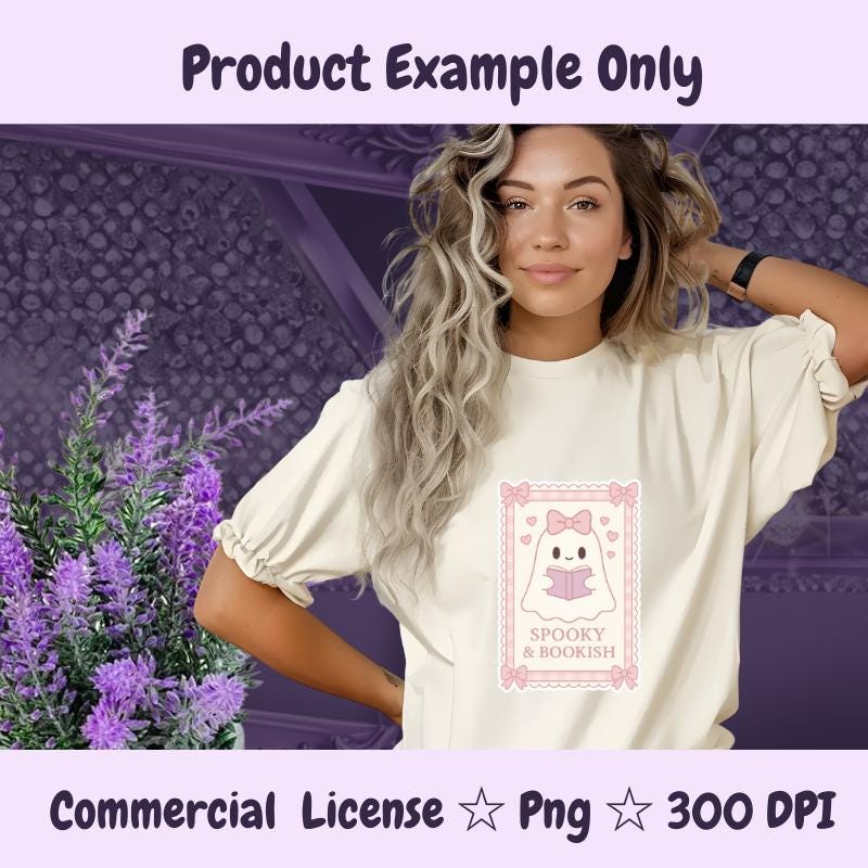 Spooky Book Ghost PNG: Retro Halloween Sublimation Design (Digital Download)