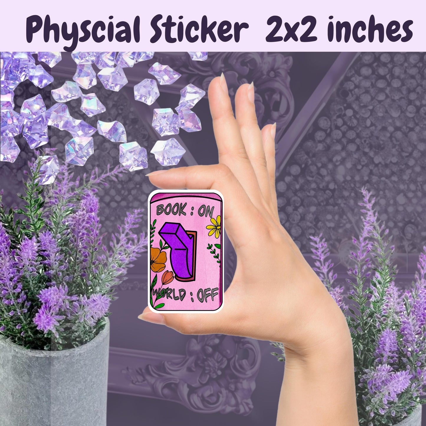 Book On World Off Kindle Sticker: Coquette Book Lover Gift